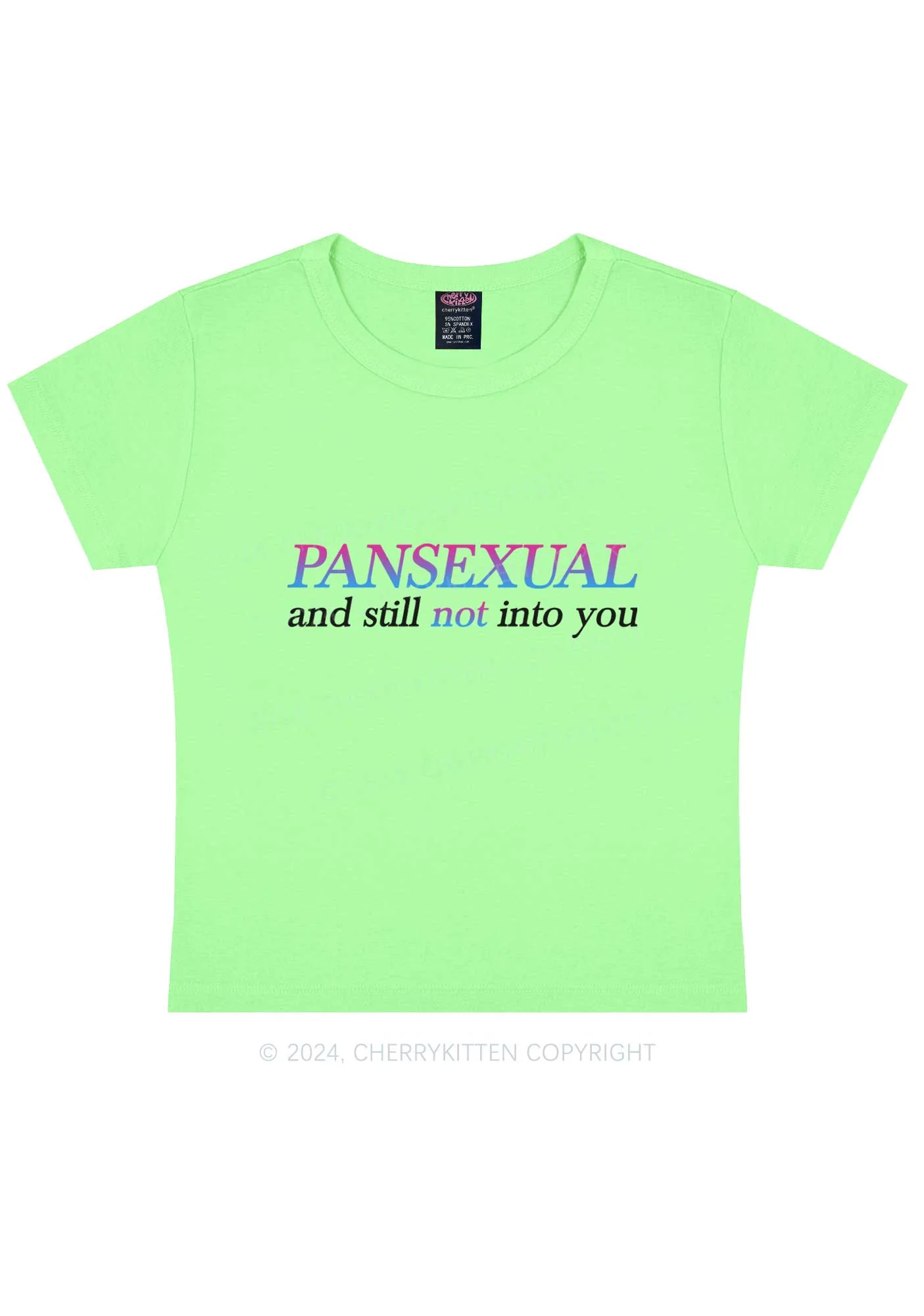 Pansexual Still Not Into You Y2K Baby Tee Cherrykitten - Image 9