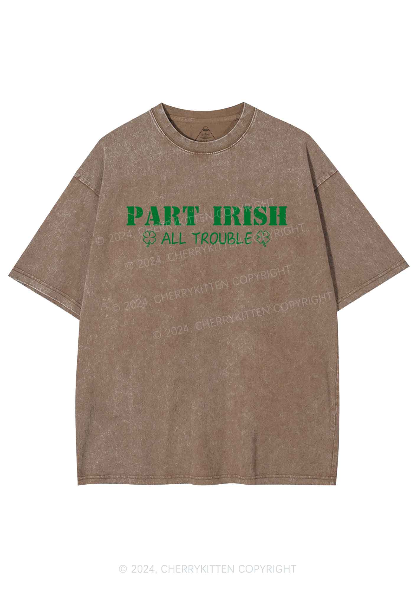 Part Irish All Trouble St Patricks Y2K Washed Tee Cherrykitten - Image 10