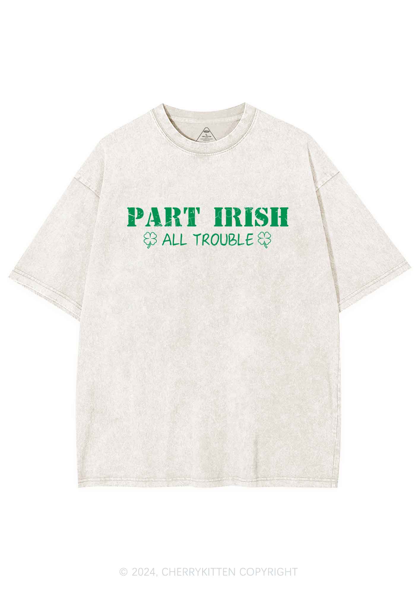 Part Irish All Trouble St Patricks Y2K Washed Tee Cherrykitten - Image 5