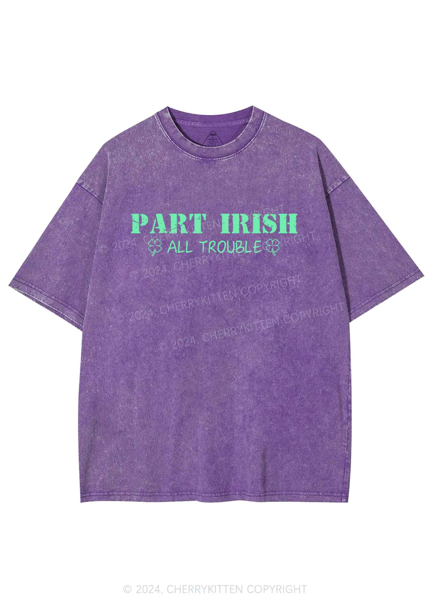 Part Irish All Trouble St Patricks Y2K Washed Tee Cherrykitten - Image 8