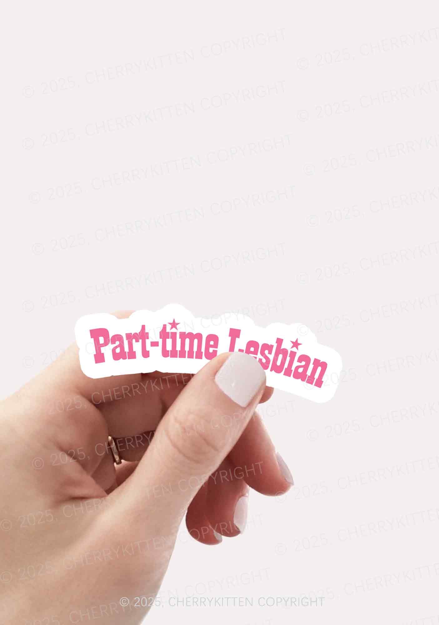 Part Time Lesbian Pride 1Pc Y2K Sticker Cherrykitten - Image 2