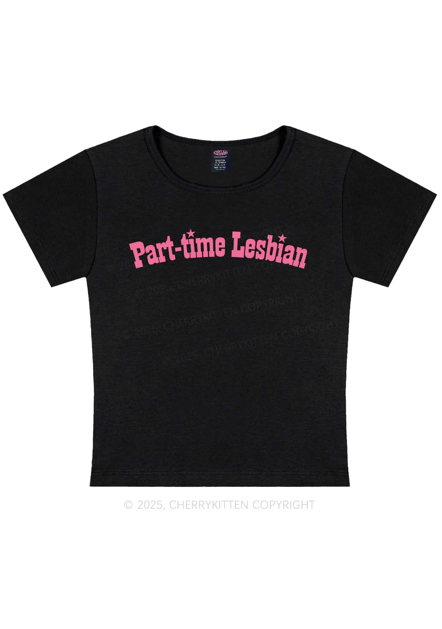 Part Time Lesbian Pride Y2K Baby Tee Cherrykitten - Image 4