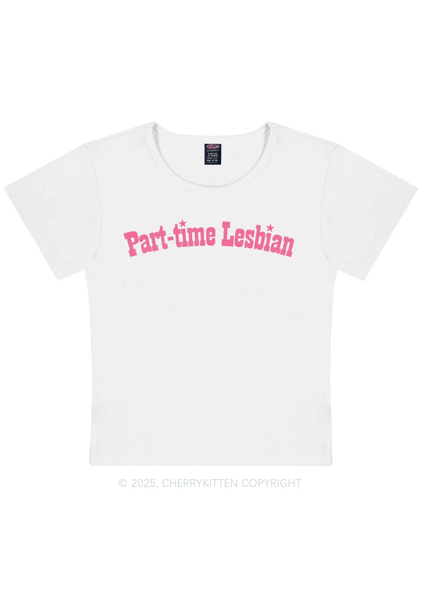 Part Time Lesbian Pride Y2K Baby Tee Cherrykitten - Image 5