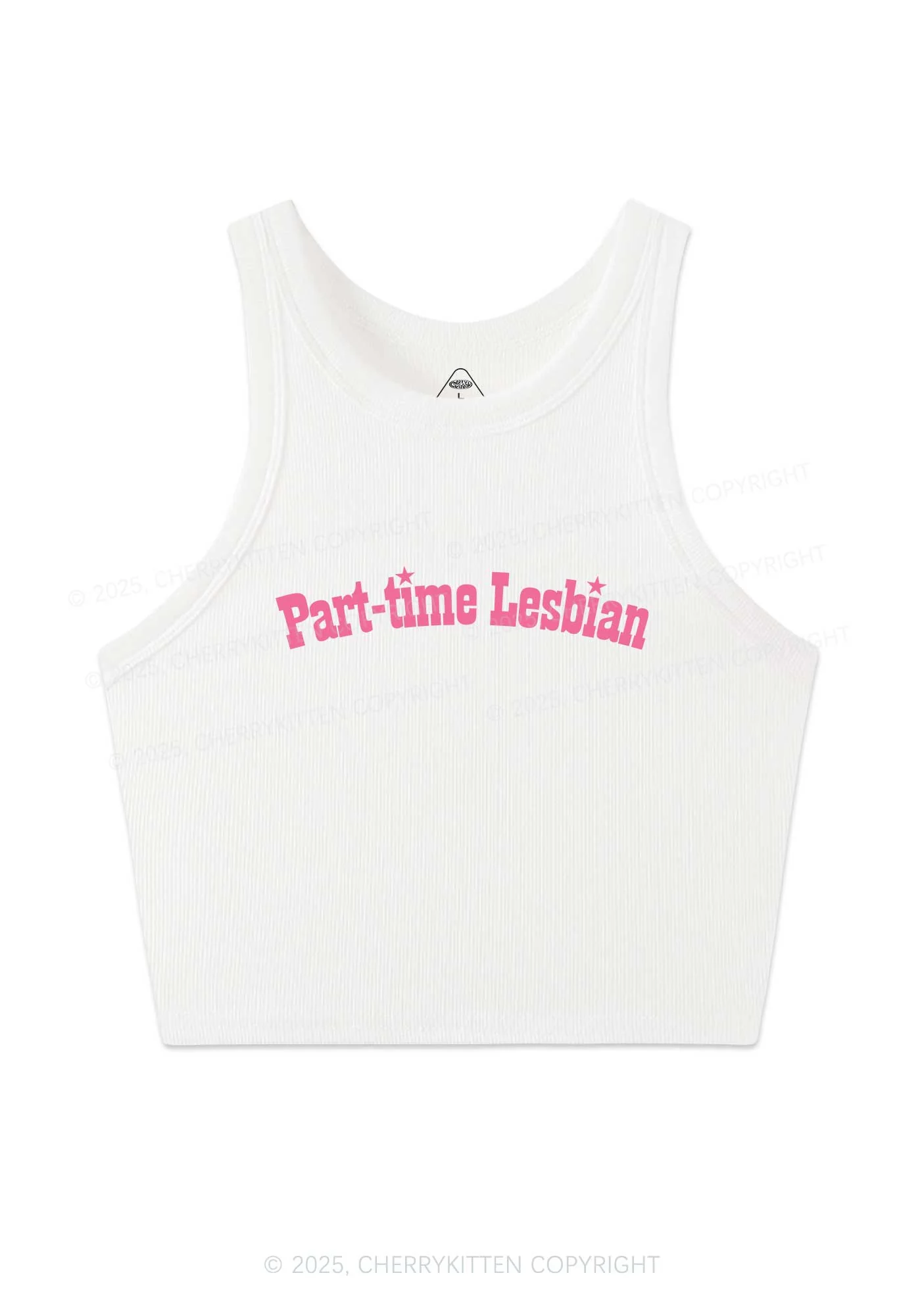Part Time Lesbian Pride Y2K Crop Tank Top Cherrykitten - Image 3