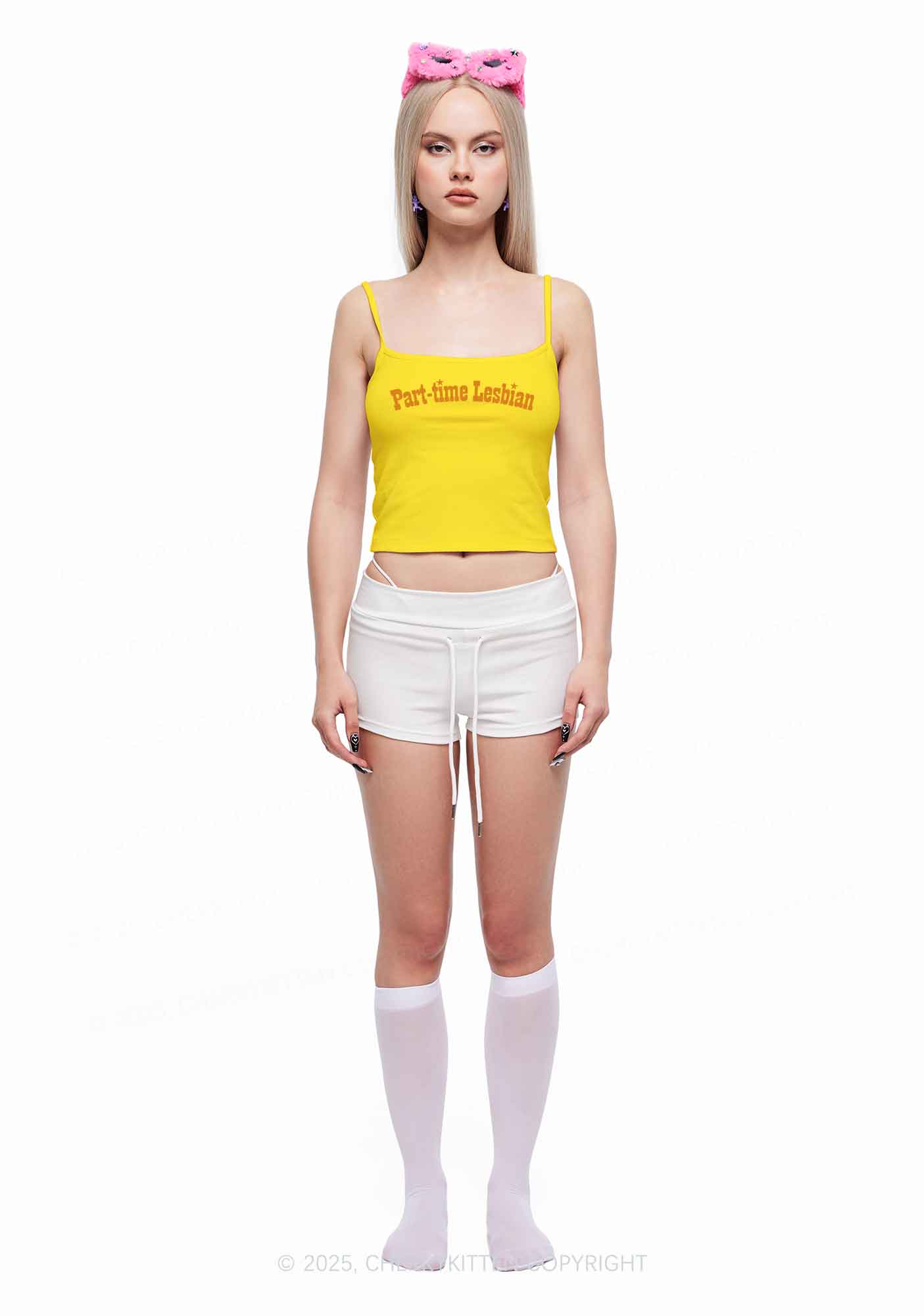 Part Time Lesbian Pride Y2K Spaghetti Strap Cami Cherrykitten - Image 2