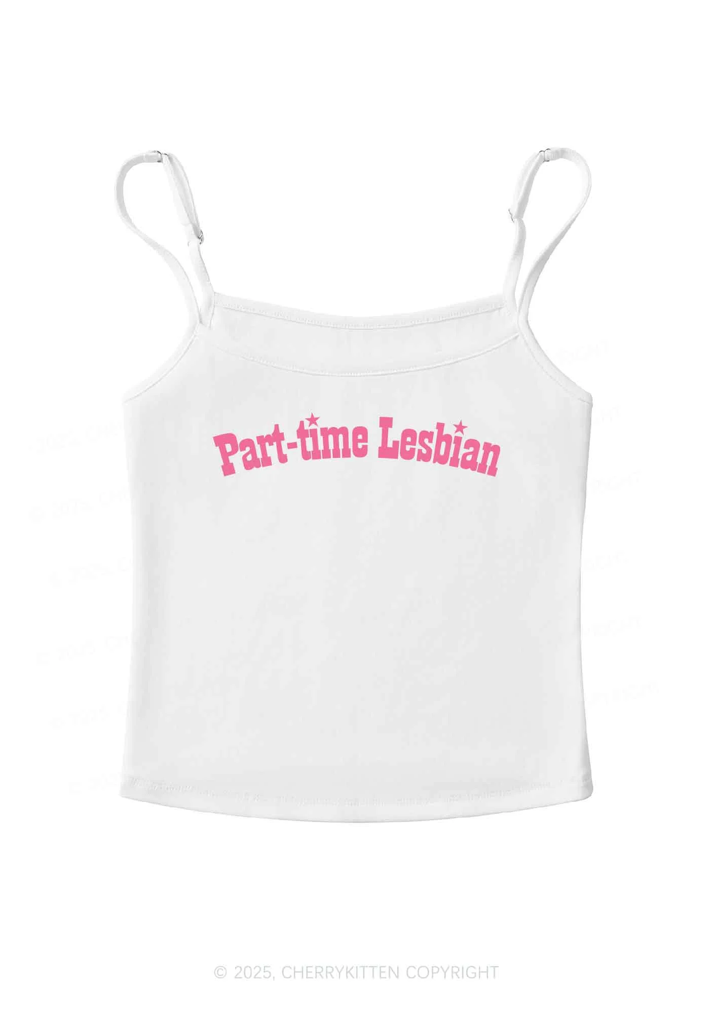 Part Time Lesbian Pride Y2K Spaghetti Strap Cami Cherrykitten - Image 3