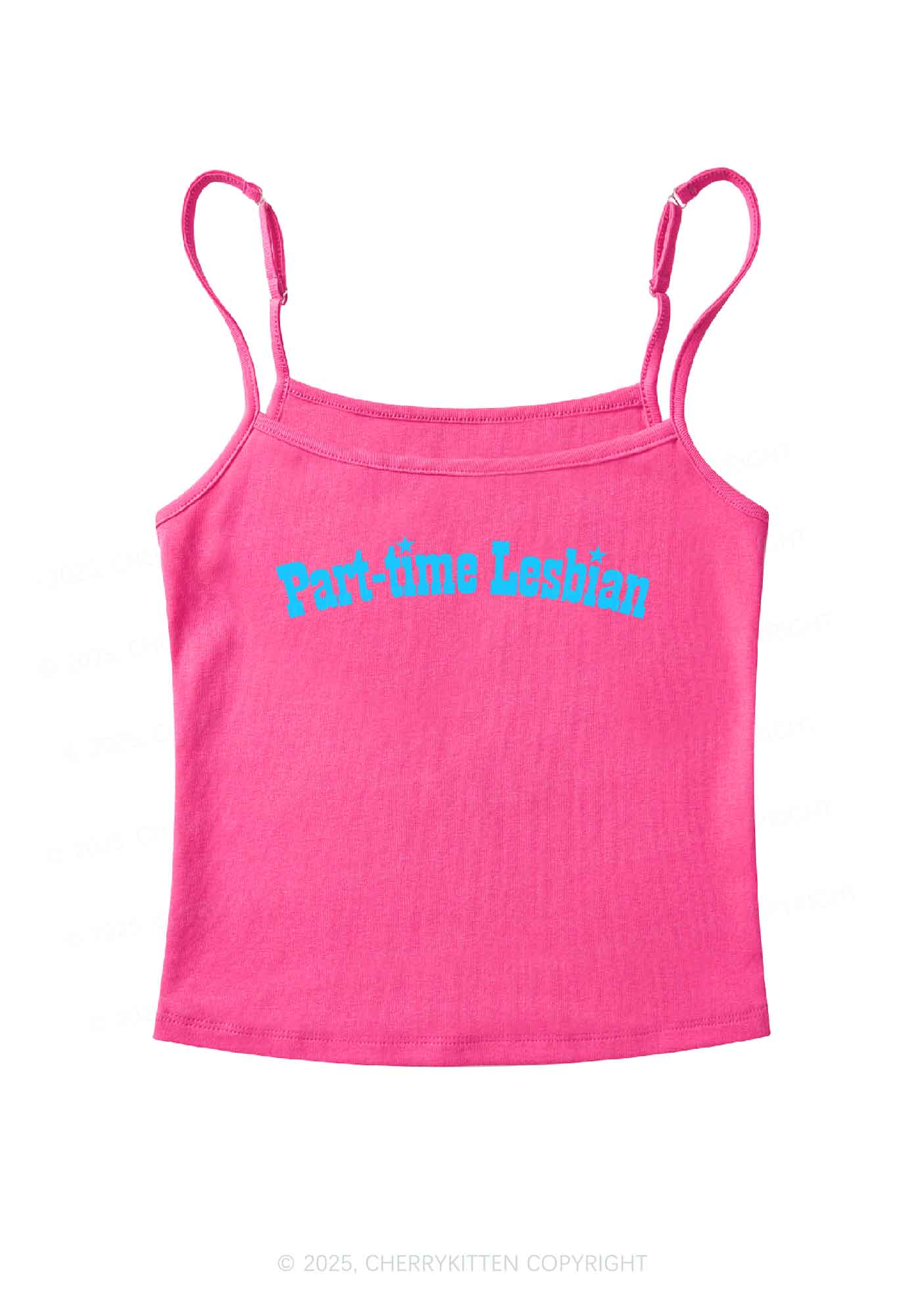 Part Time Lesbian Pride Y2K Spaghetti Strap Cami Cherrykitten - Image 4