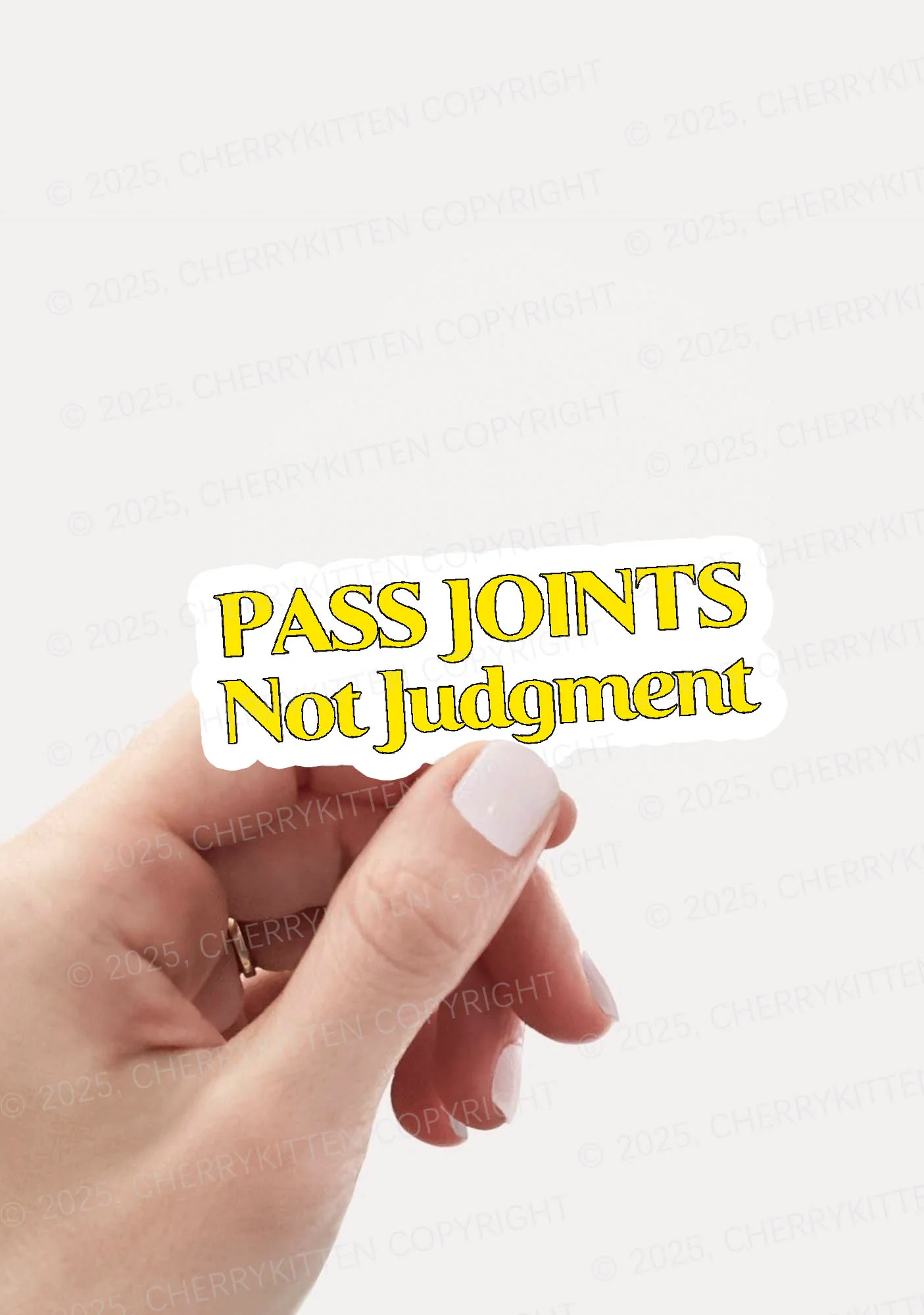 Pass Joints Not Judgment 1Pc Y2K Sticker Cherrykitten - Image 2