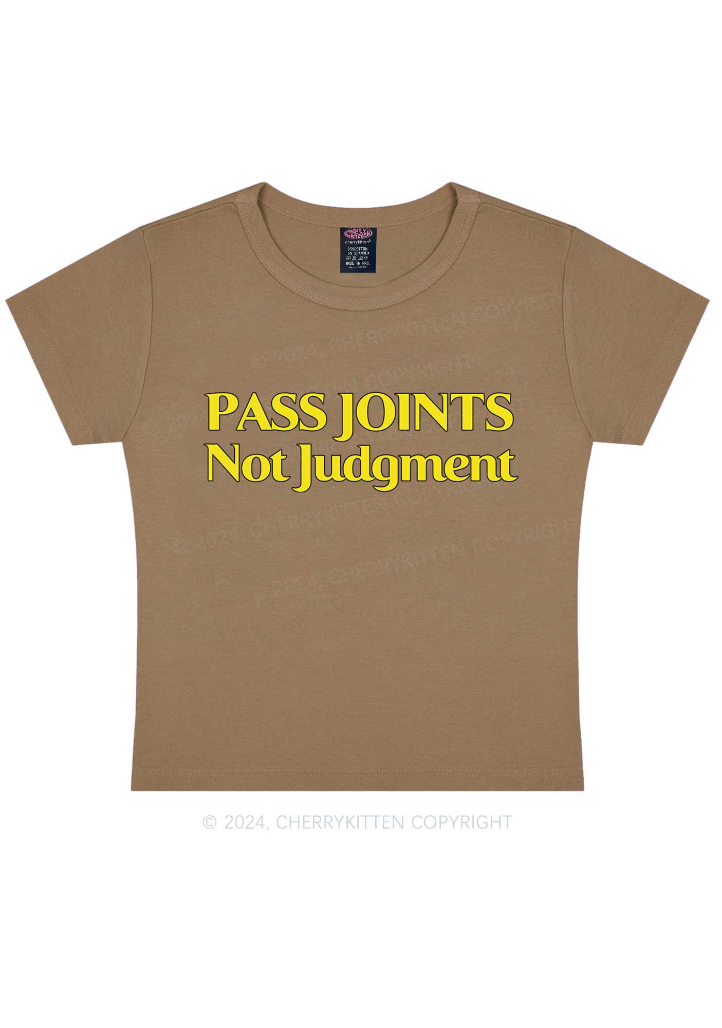 Pass Joints Not Judgment Y2K Baby Tee Cherrykitten - Image 10