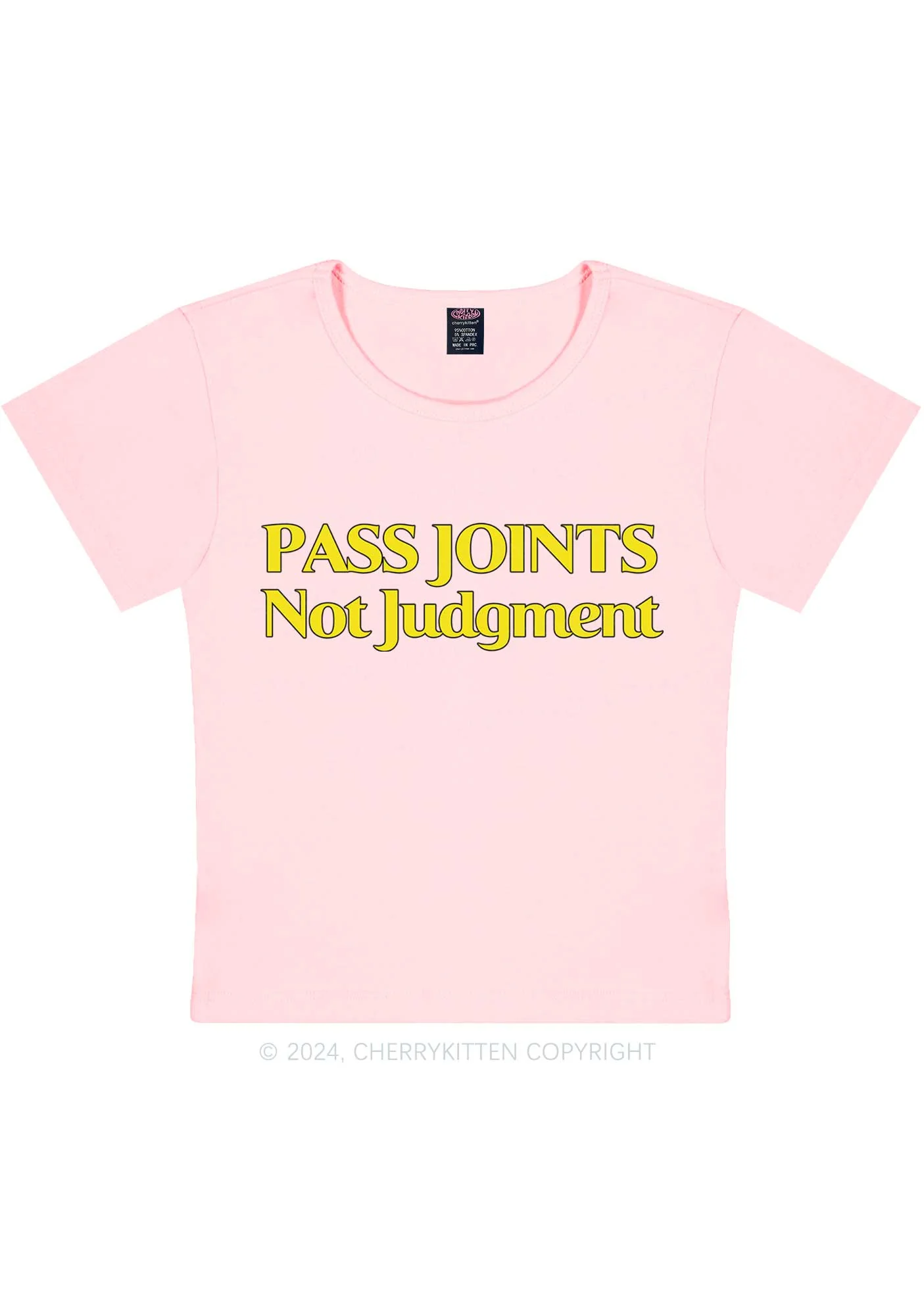 Pass Joints Not Judgment Y2K Baby Tee Cherrykitten - Image 11
