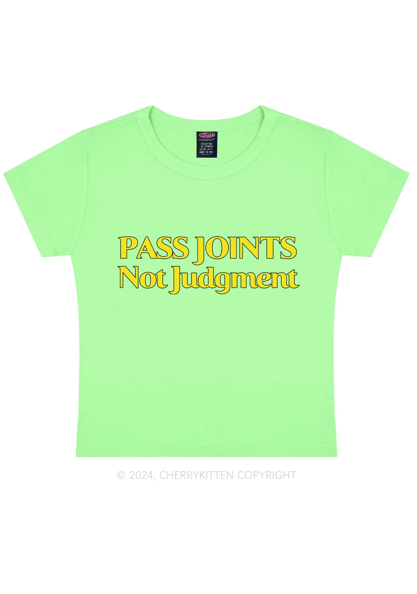 Pass Joints Not Judgment Y2K Baby Tee Cherrykitten - Image 12