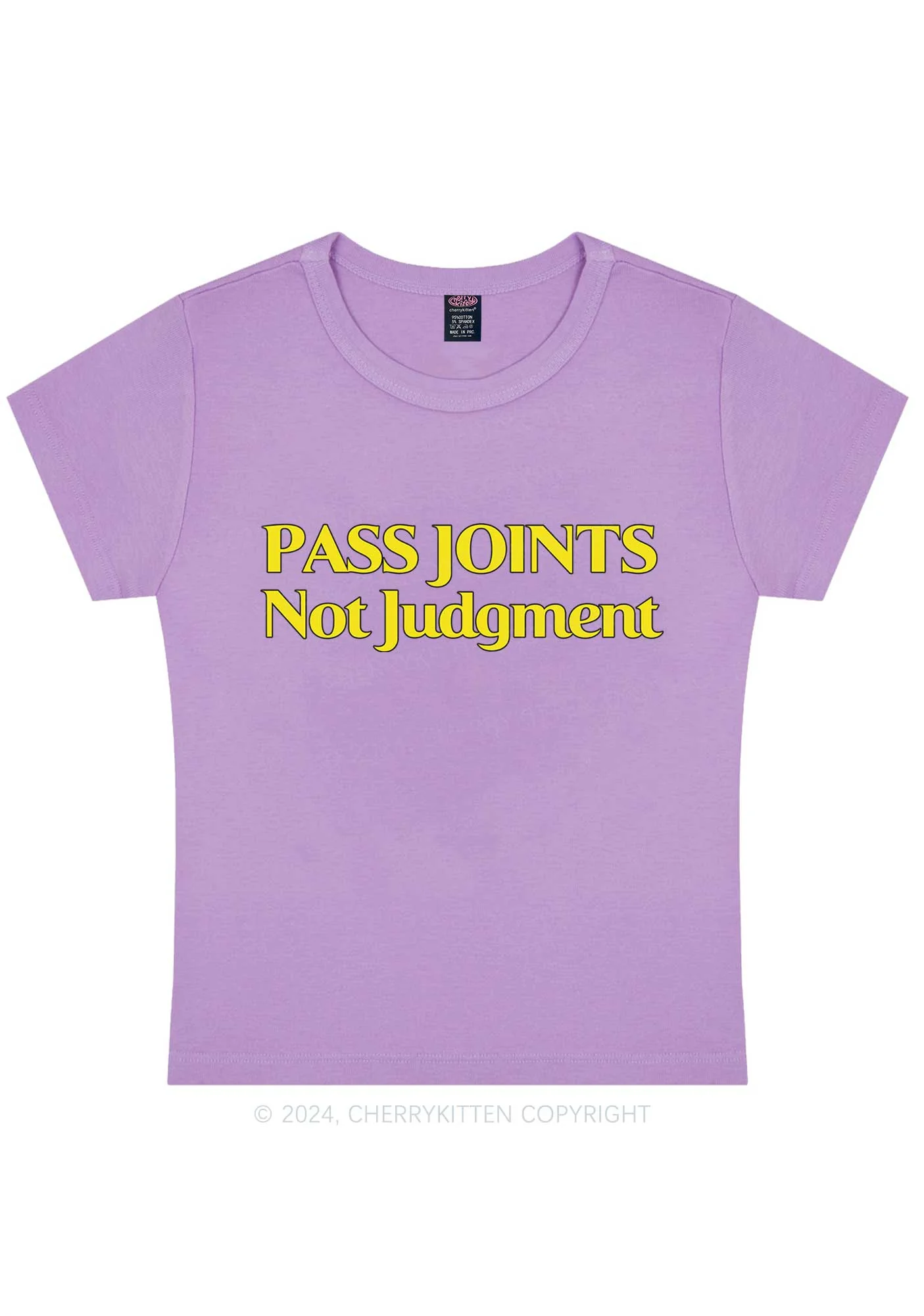 Pass Joints Not Judgment Y2K Baby Tee Cherrykitten - Image 8
