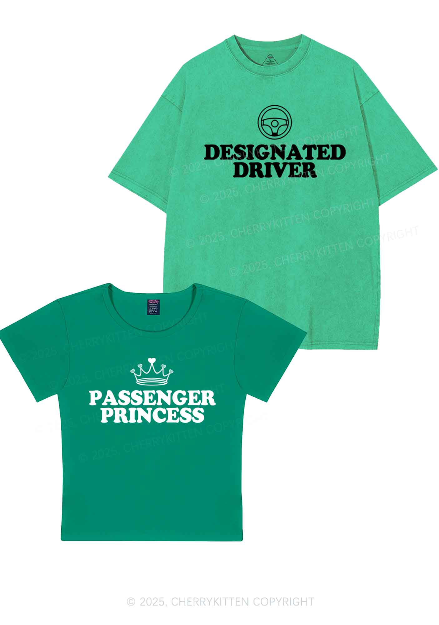 Passenger Princess Designated Driver Y2K Valentine's Day Couple Shirt Cherrykitten - Image 11