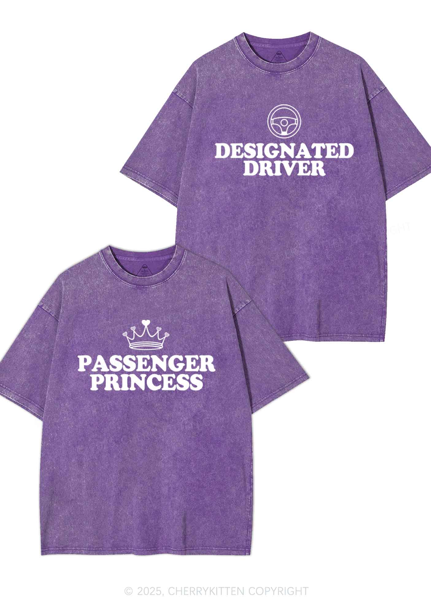 Passenger Princess Designated Driver Y2K Valentine's Day Washed Tee Cherrykitten - Image 5