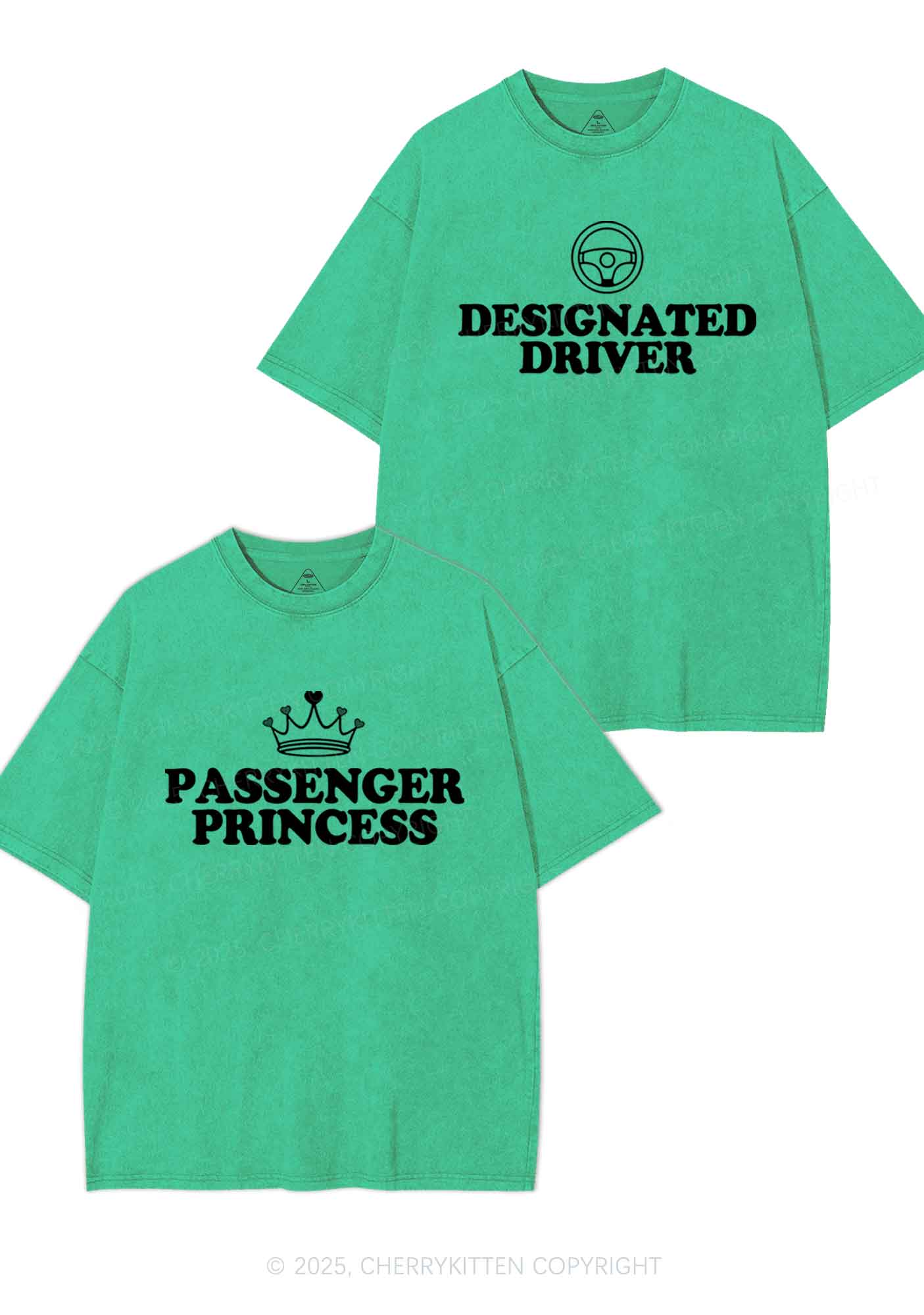 Passenger Princess Designated Driver Y2K Valentine's Day Washed Tee Cherrykitten - Image 8