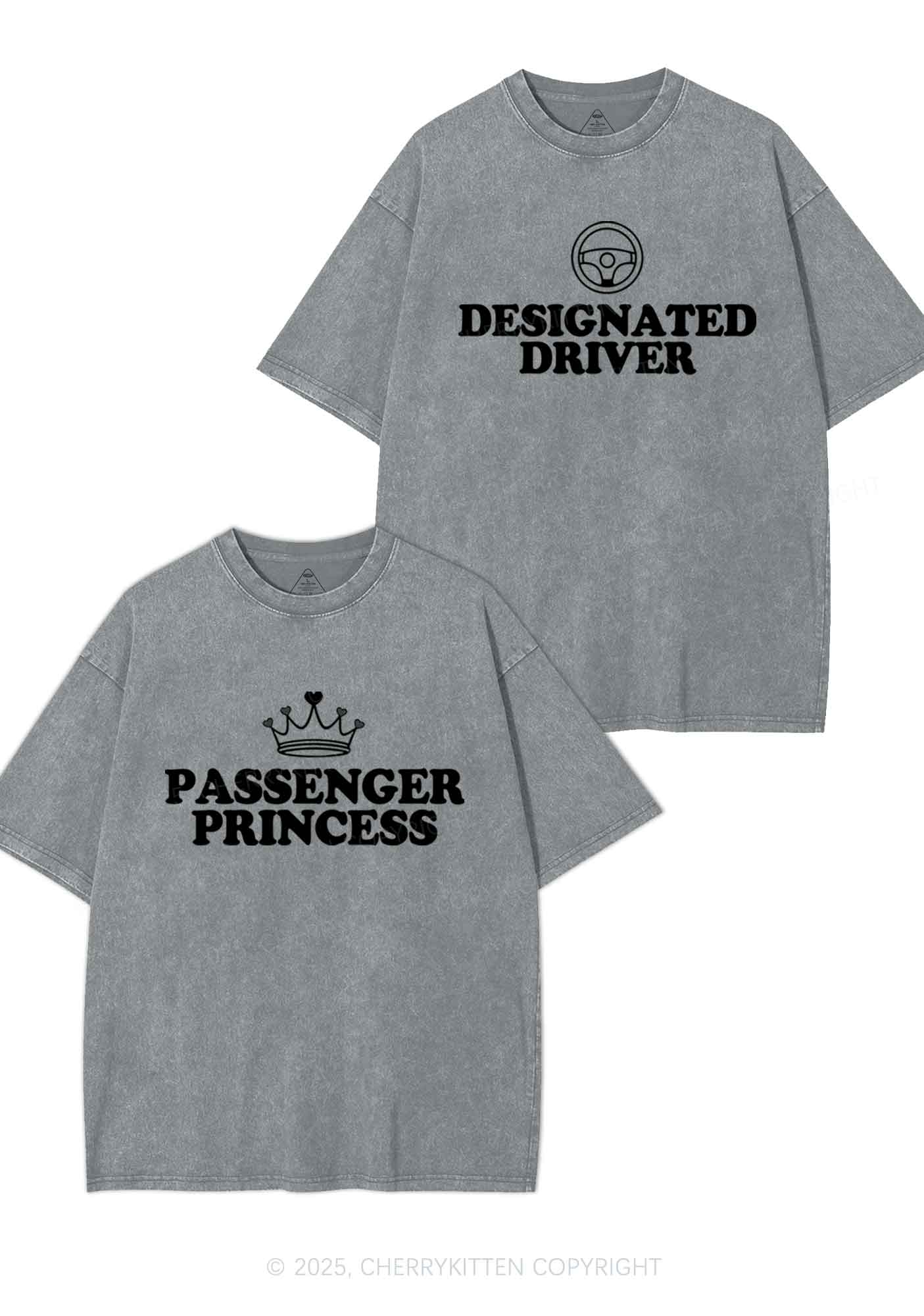 Passenger Princess Designated Driver Y2K Valentine's Day Washed Tee Cherrykitten - Image 9