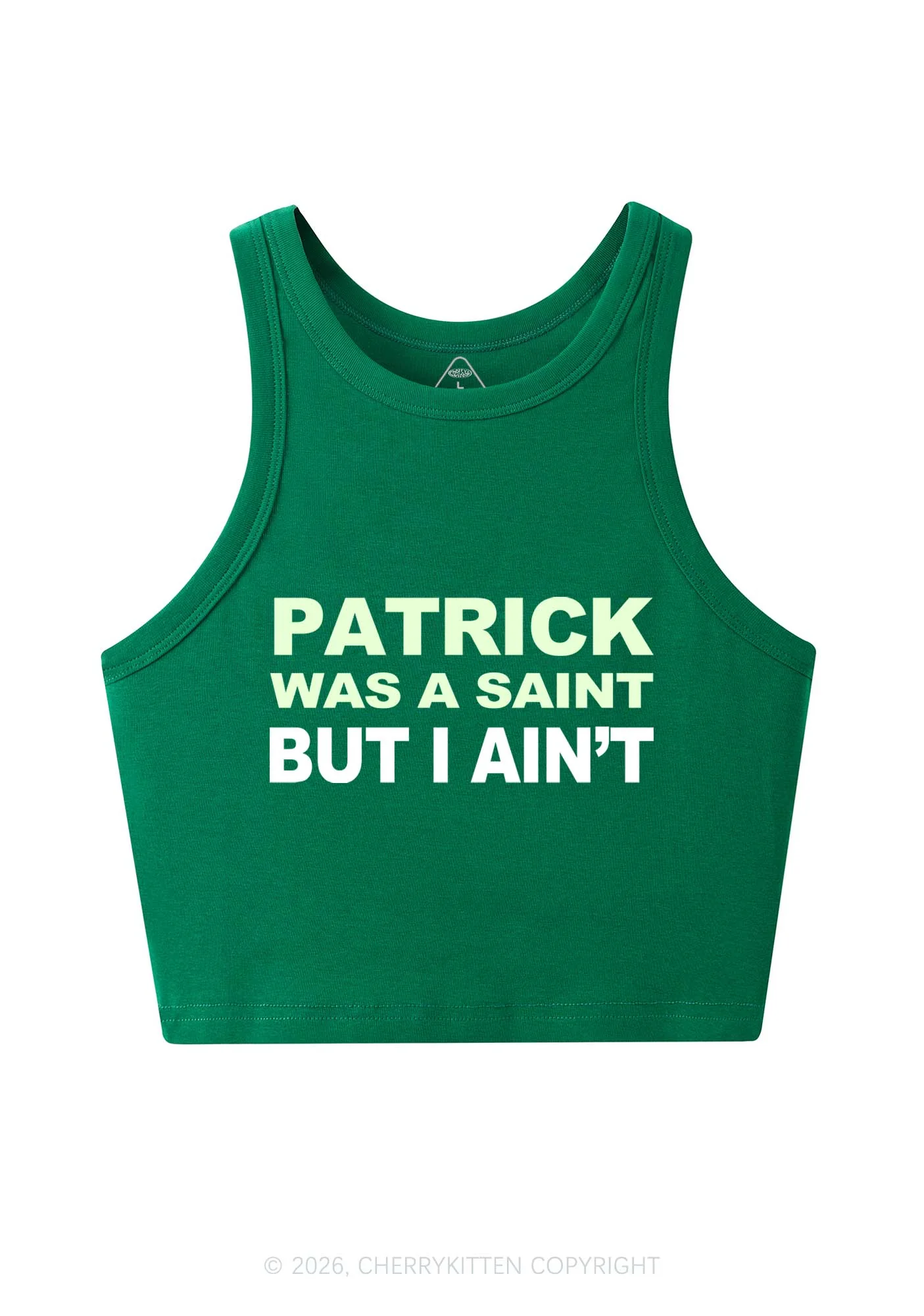 Patrick Was A Saint St Patricks Y2K Crop Tank Top Cherrykitten - Image 3