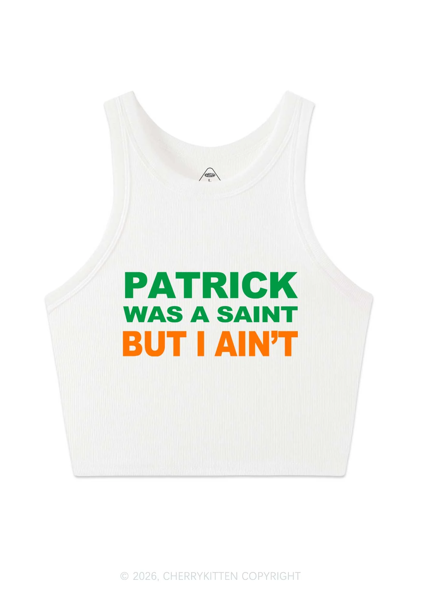 Patrick Was A Saint St Patricks Y2K Crop Tank Top Cherrykitten - Image 4