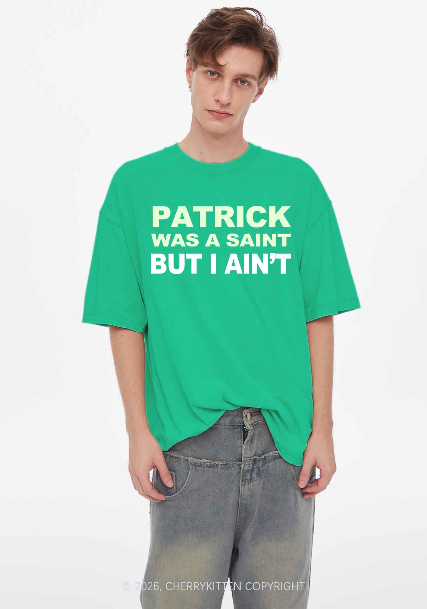 Patrick Was A Saint St Patricks Y2K Shirts Washed Tee Cherrykitten - Image 2