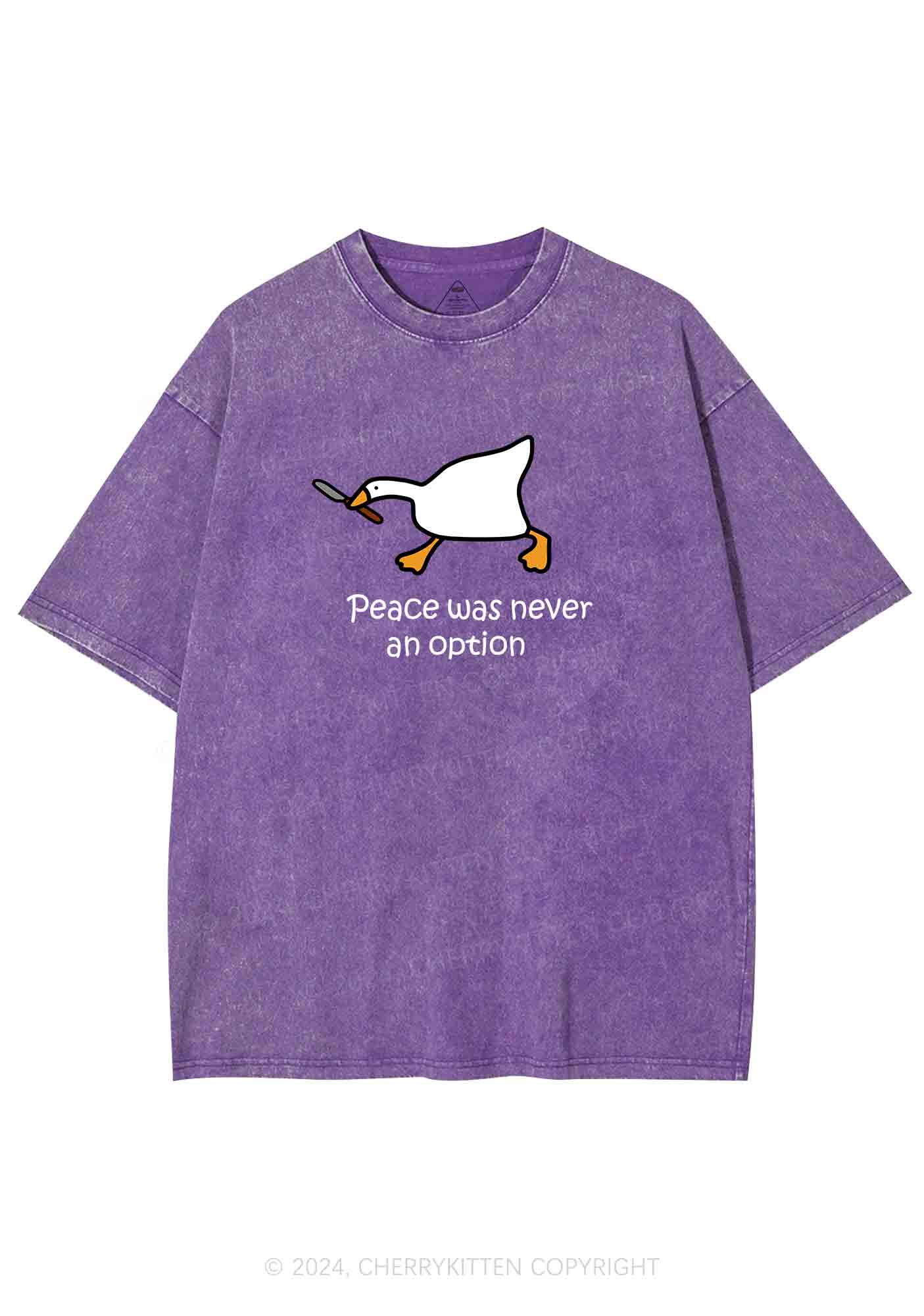 Peace Was Never An Option Y2K Washed Tee Cherrykitten - Image 5