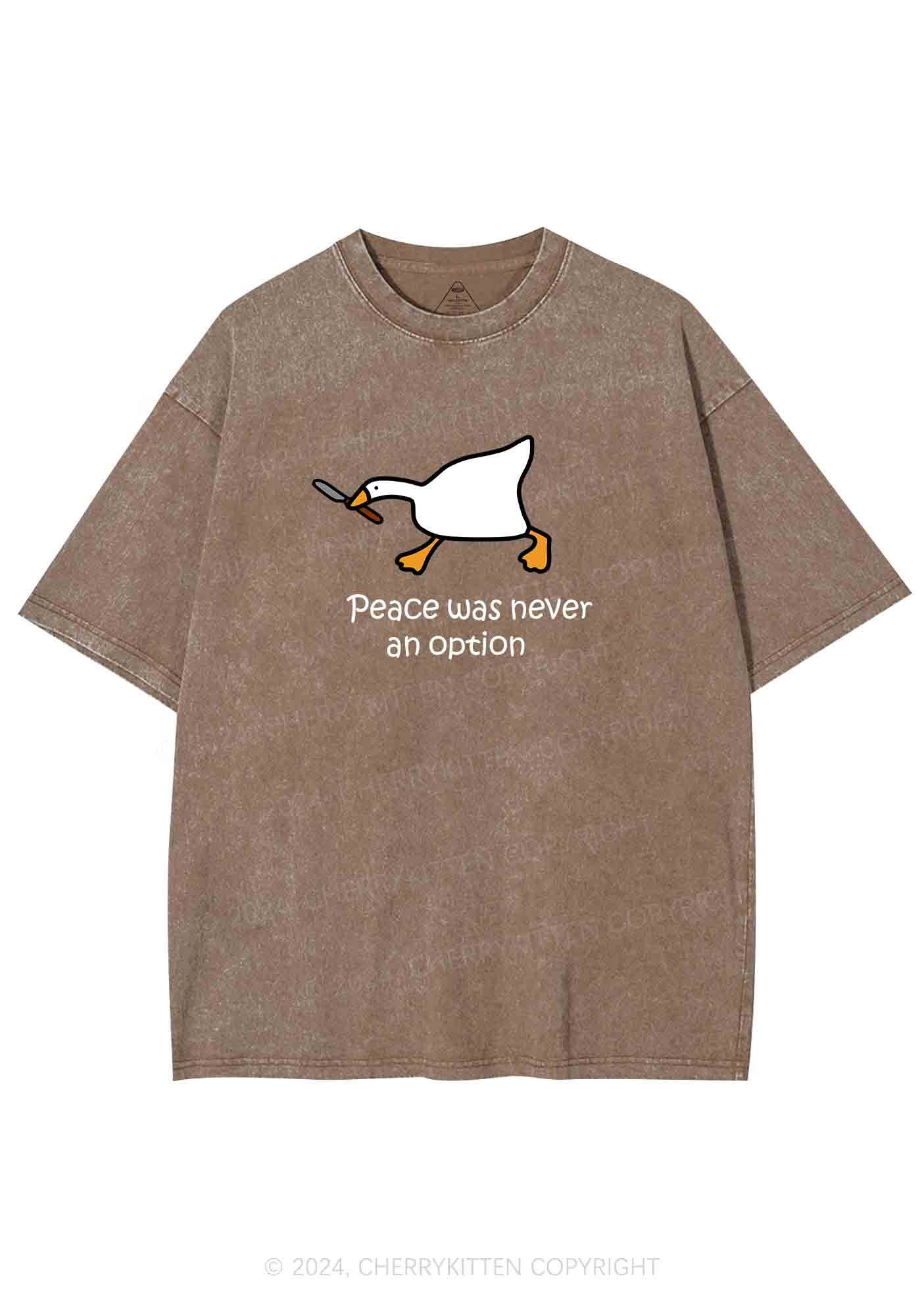 Peace Was Never An Option Y2K Washed Tee Cherrykitten - Image 7
