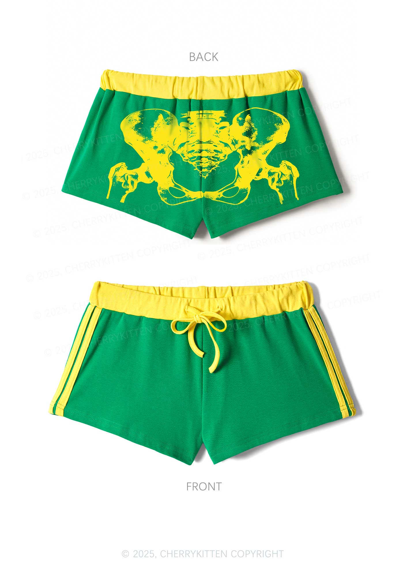 Pelvic Anatomy Y2K Drawstring Mini Shorts Cherrykitten - Image 6