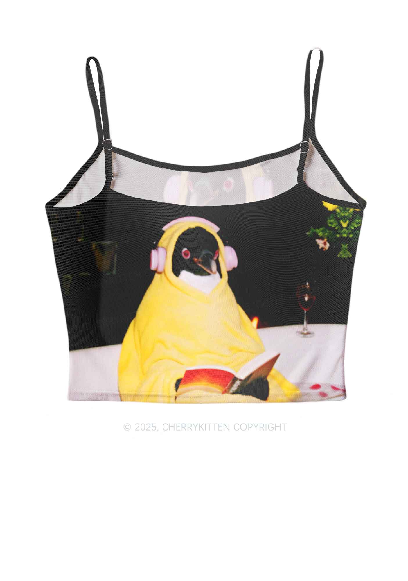 Penguin Bathing Y2K Mesh Cami Tank Cherrykitten - Image 2