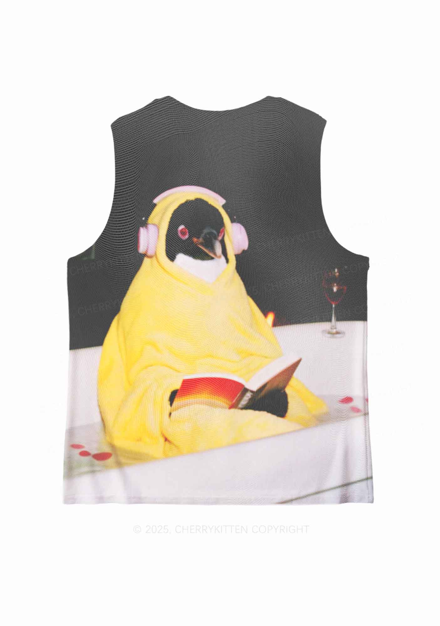 Penguin Bathing Y2K Mesh Muscle Tank Cherrykitten - Image 3