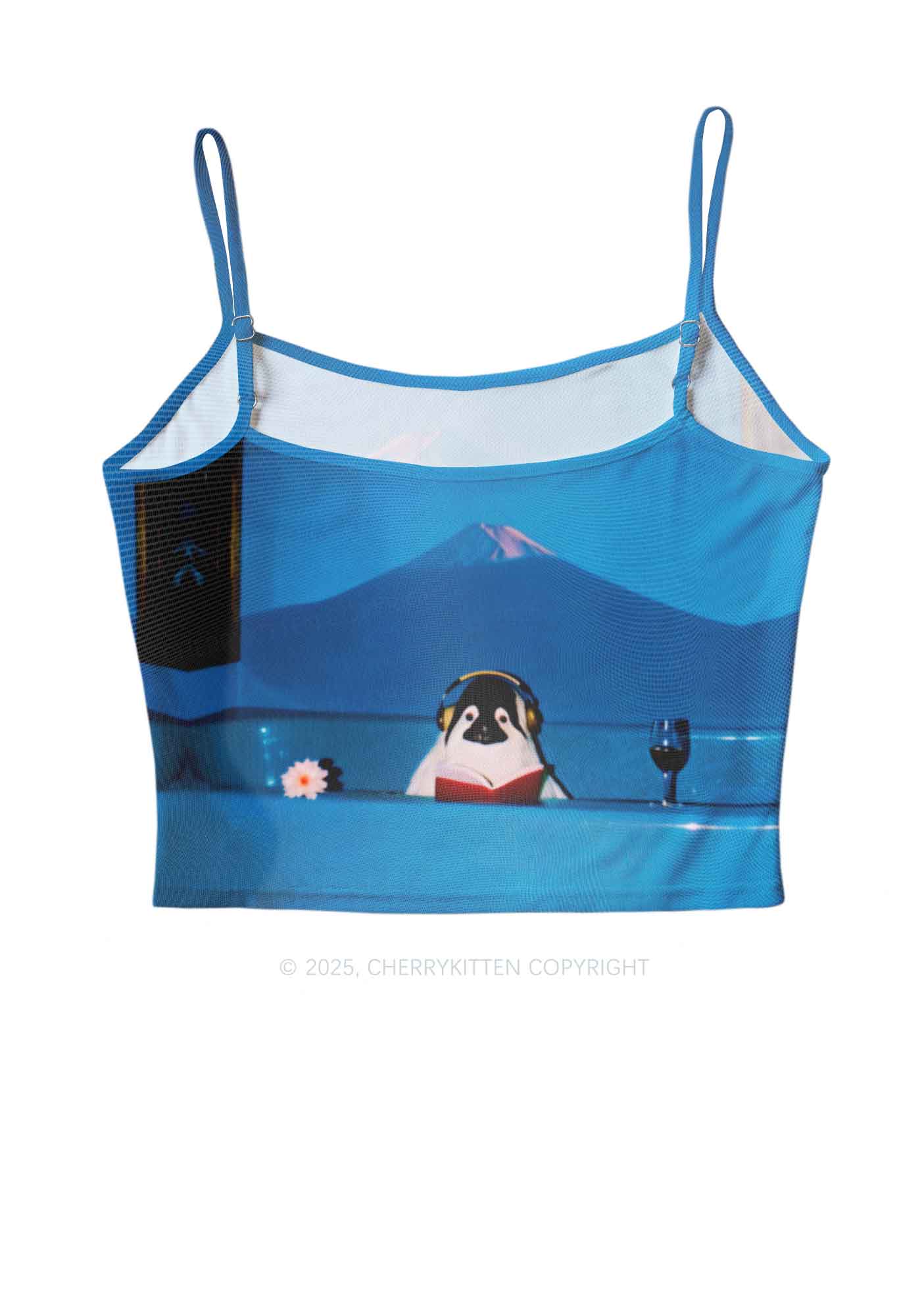 Penguin Reading Book Y2K Mesh Cami Tank Cherrykitten - Image 2