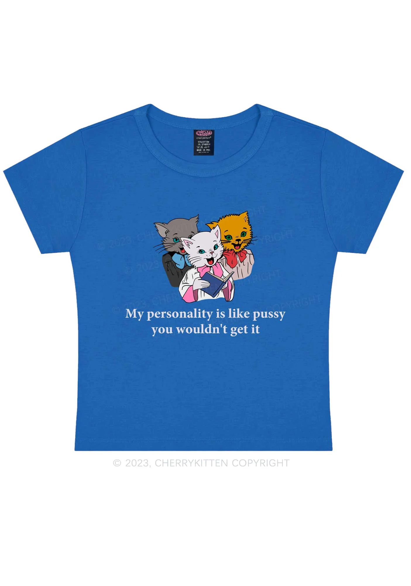 Personality Like Puxxy Y2K Baby Tee Cherrykitten - Image 7