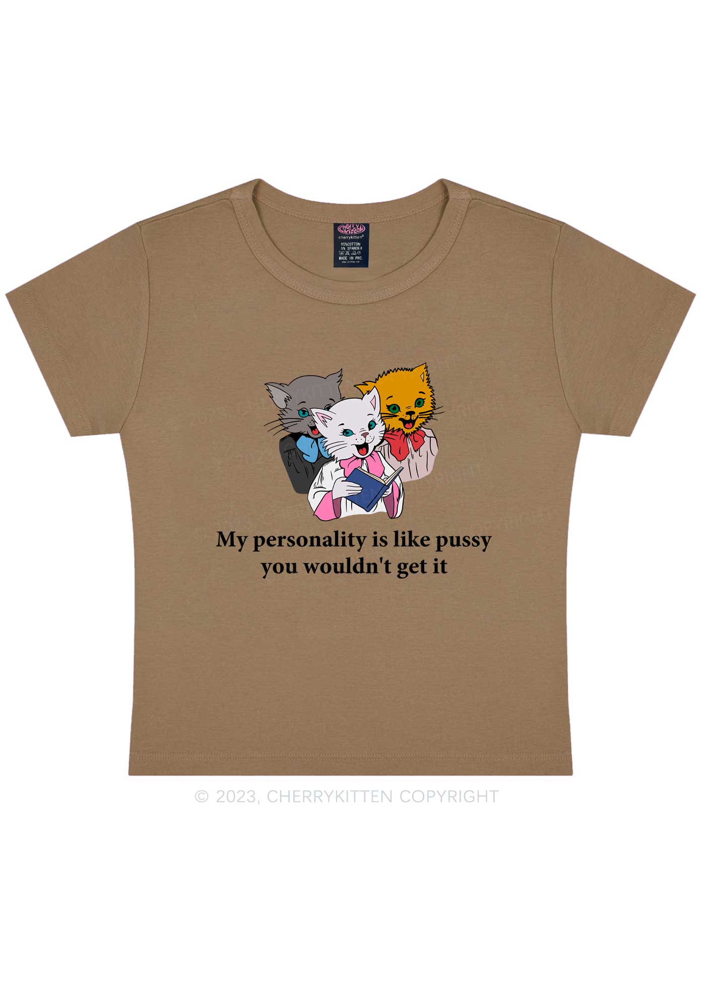 Personality Like Puxxy Y2K Baby Tee Cherrykitten - Image 8