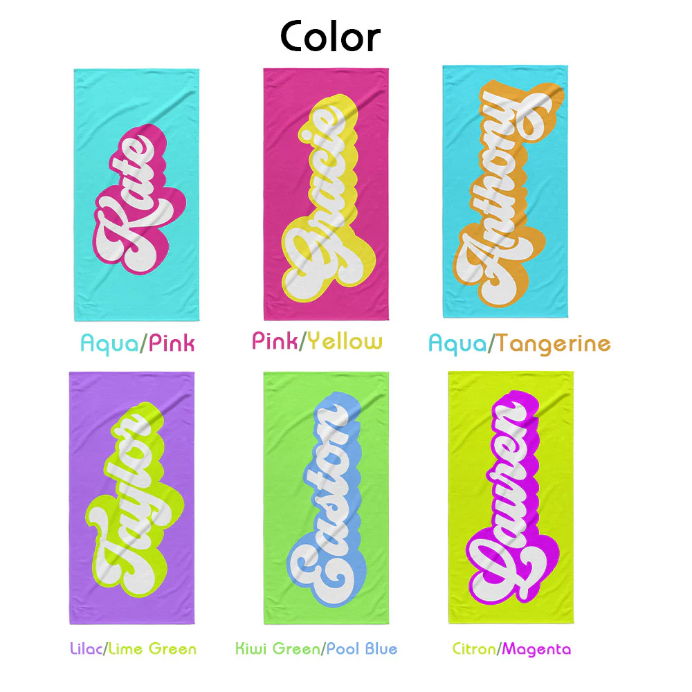 Personalized Name Vintage Family Beach Towel - Image 3