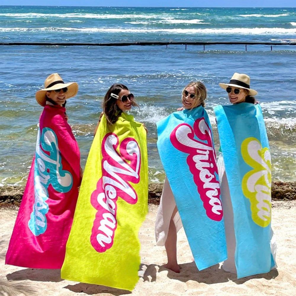 Personalized Name Vintage Family Beach Towel - Image 4