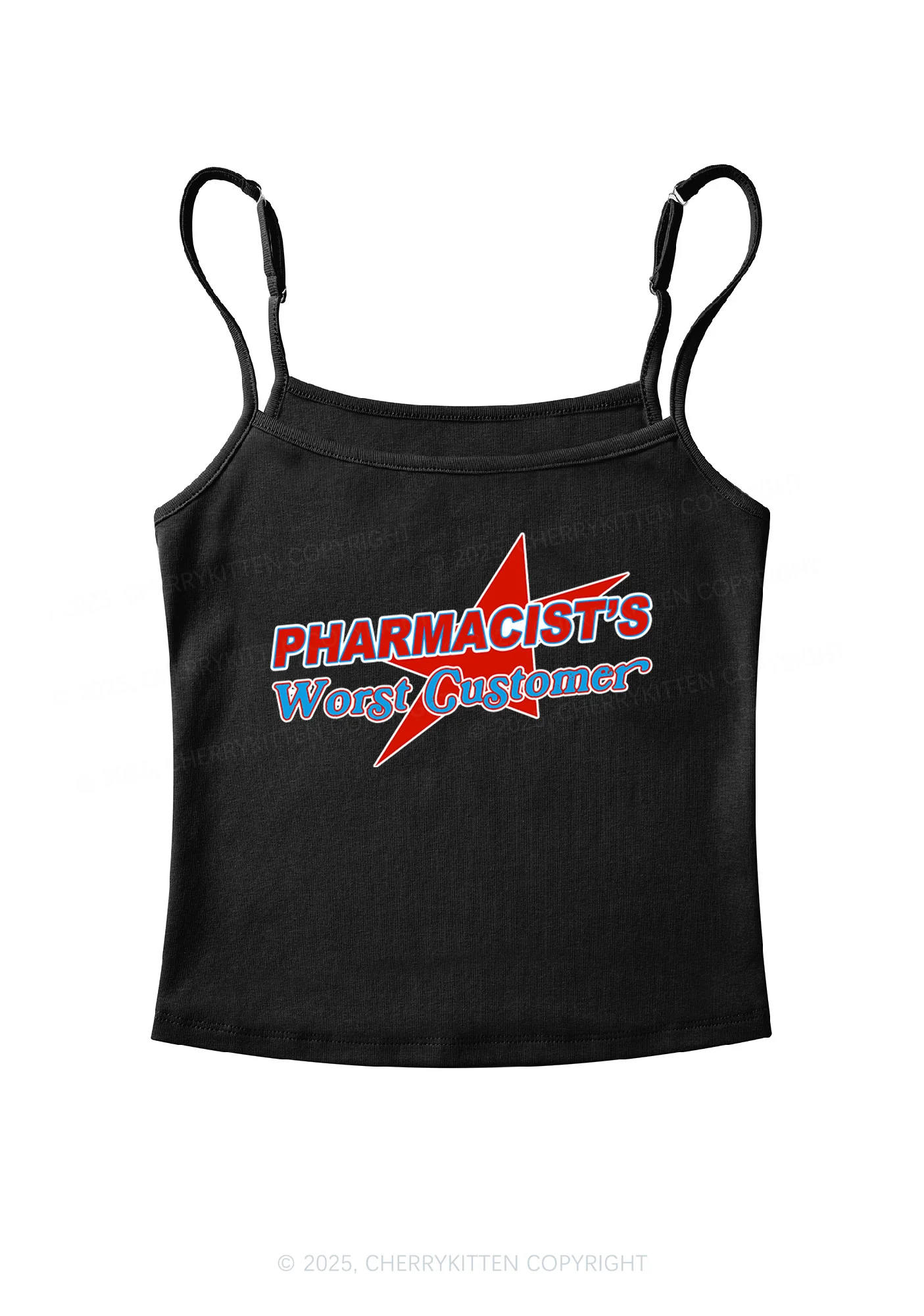 Pharmacists Worst Customer Y2K Spaghetti Strap Cami Cherrykitten - Image 3