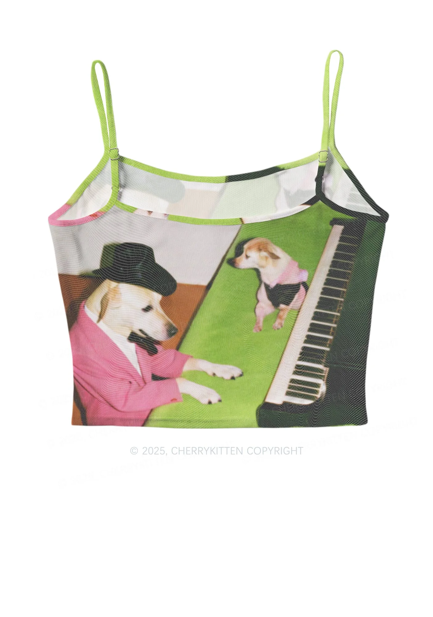 Piano Pups Y2K Mesh Cami Tank Cherrykitten - Image 3
