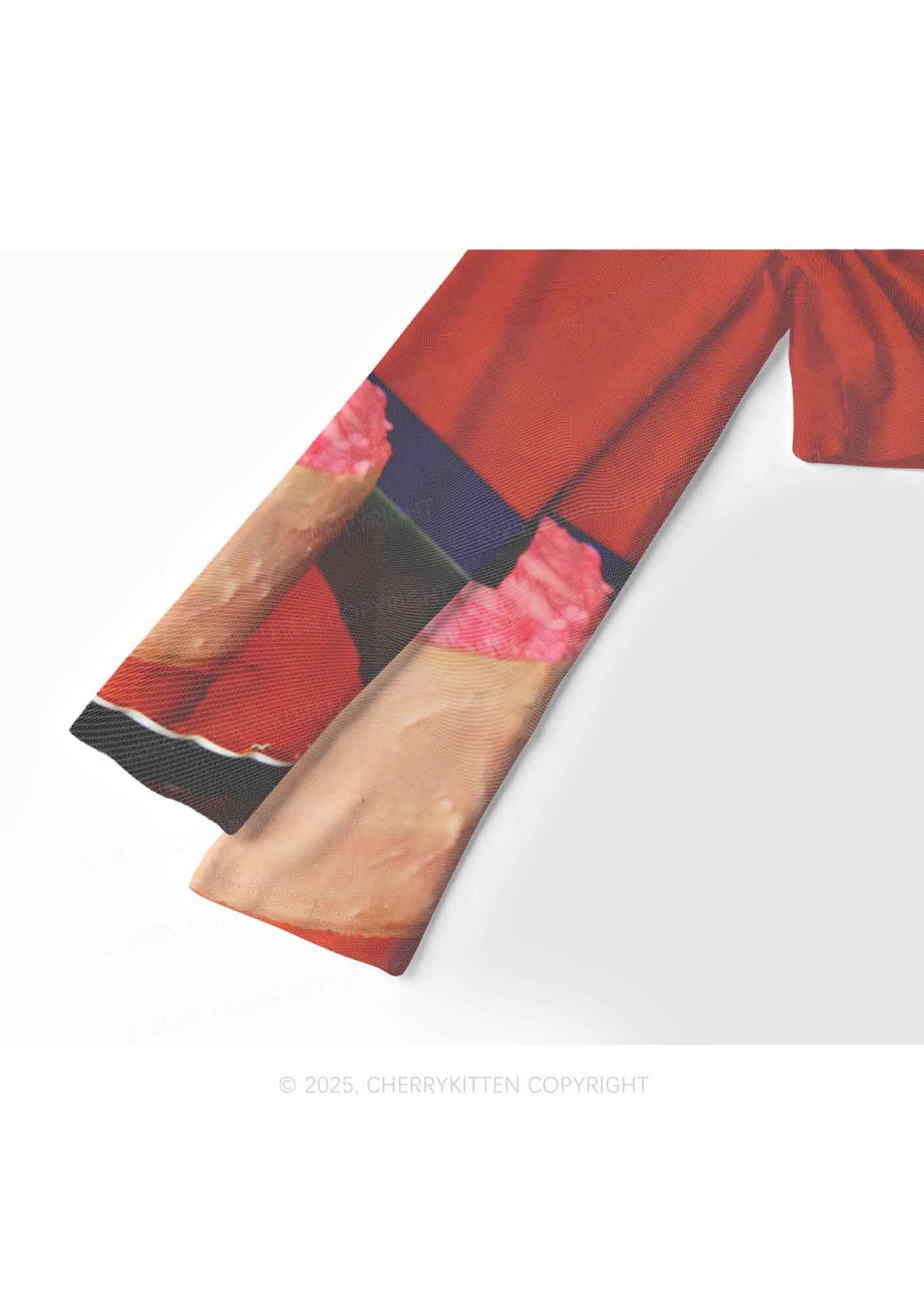 Pickle Cake Y2K Mesh Long Sleeve Crop Top Cherrykitten - Image 4