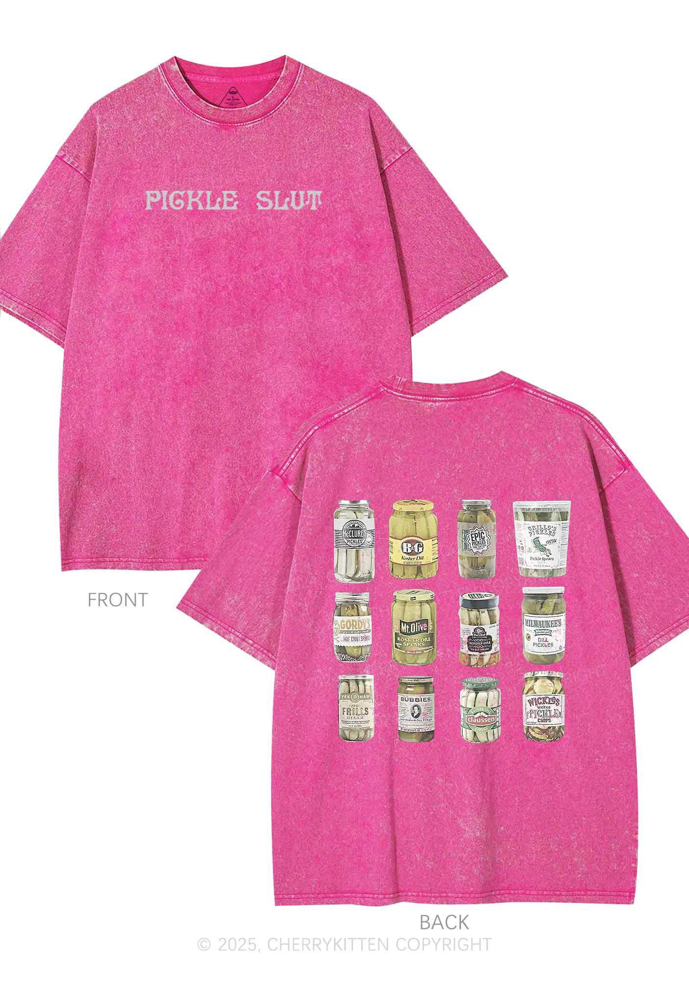 Pickle Slxt Two Sides Y2K Shirts Washed Tee Cherrykitten - Image 4