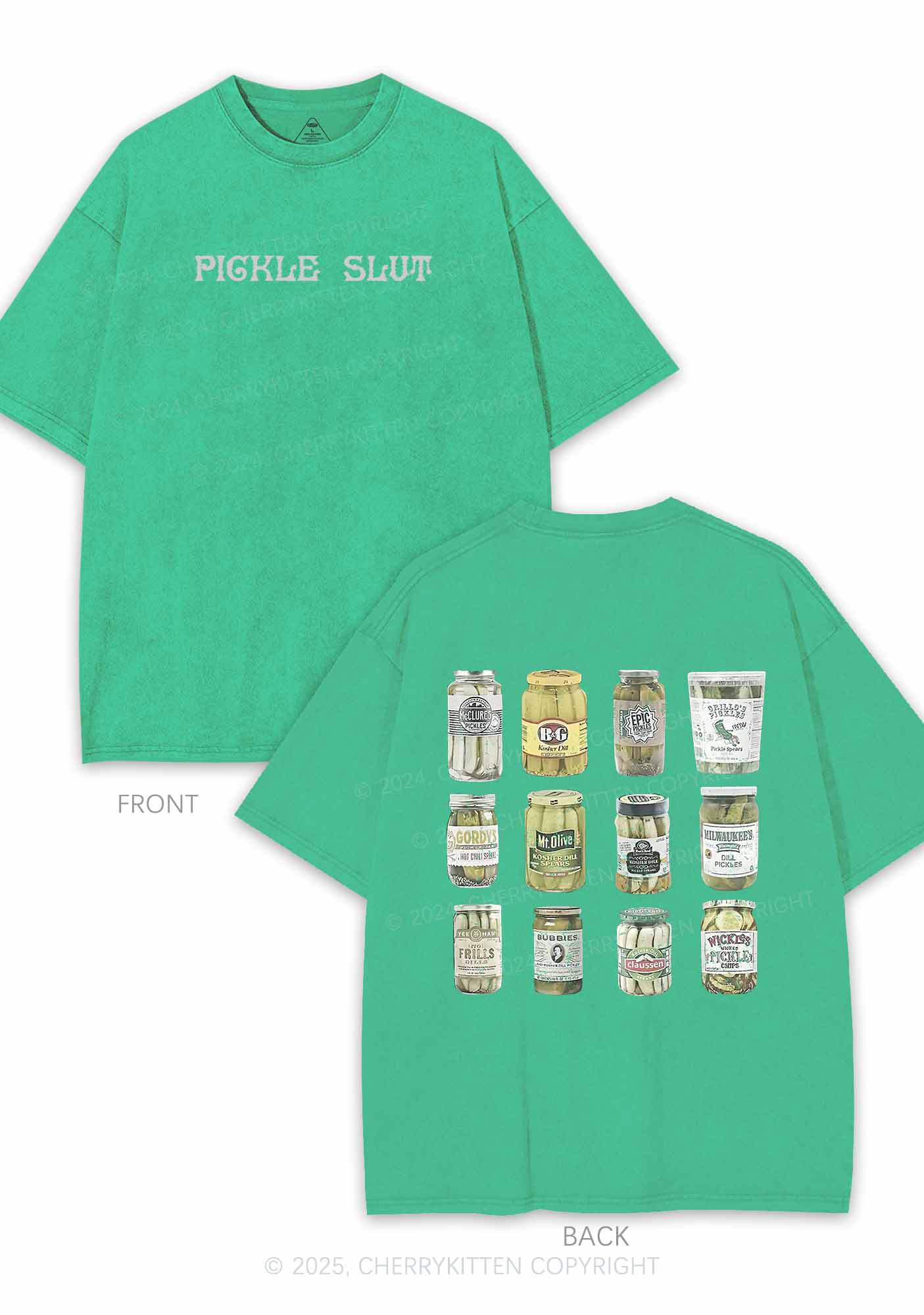 Pickle Slxt Two Sides Y2K Shirts Washed Tee Cherrykitten - Image 9