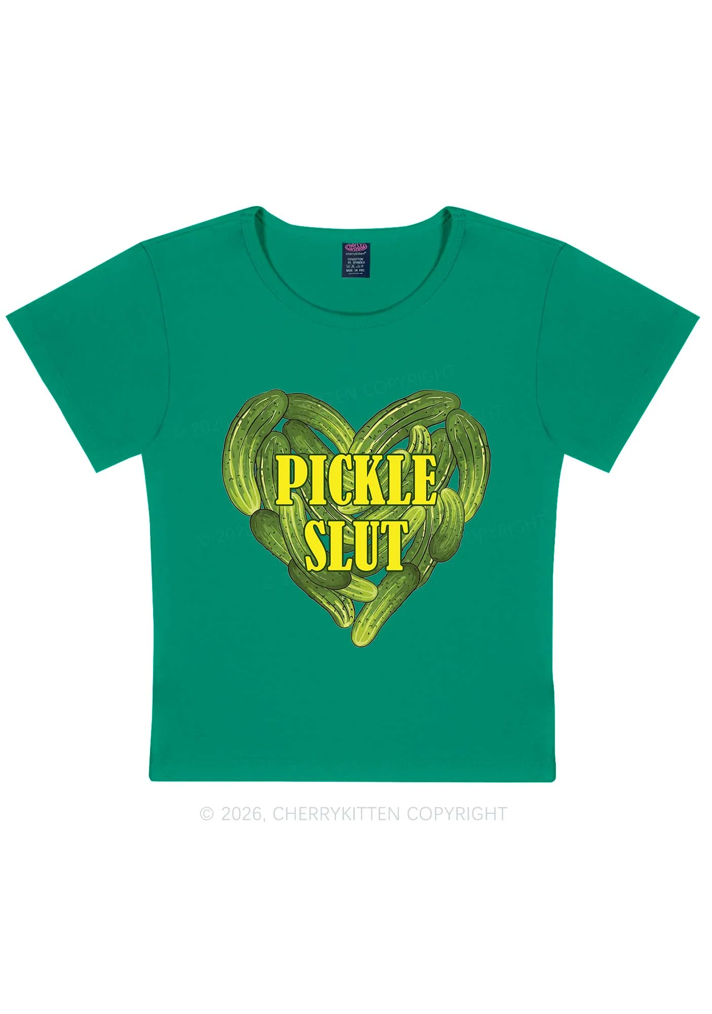Pickle Slxt Valentine's Day Y2K Baby Tee Cherrykitten - Image 12