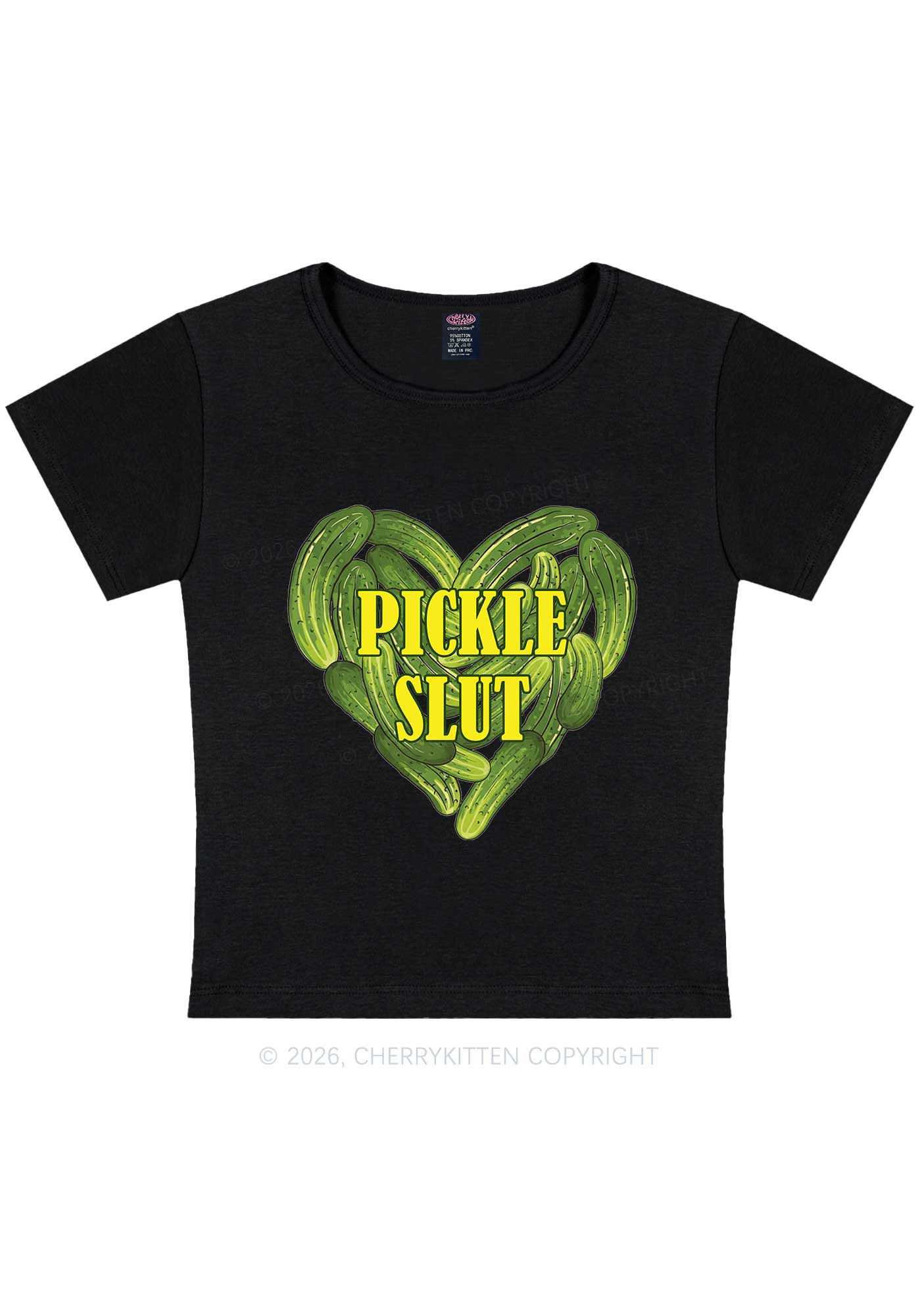Pickle Slxt Valentine's Day Y2K Baby Tee Cherrykitten - Image 3