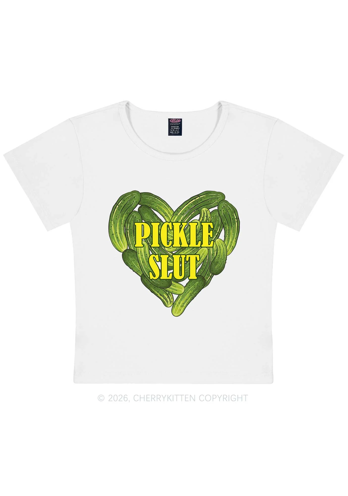 Pickle Slxt Valentine's Day Y2K Baby Tee Cherrykitten - Image 4