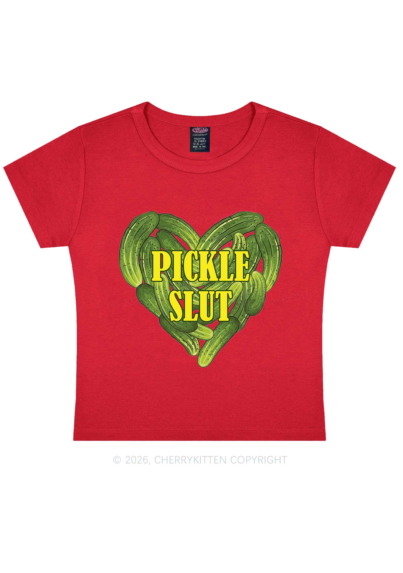 Pickle Slxt Valentine's Day Y2K Baby Tee Cherrykitten - Image 7