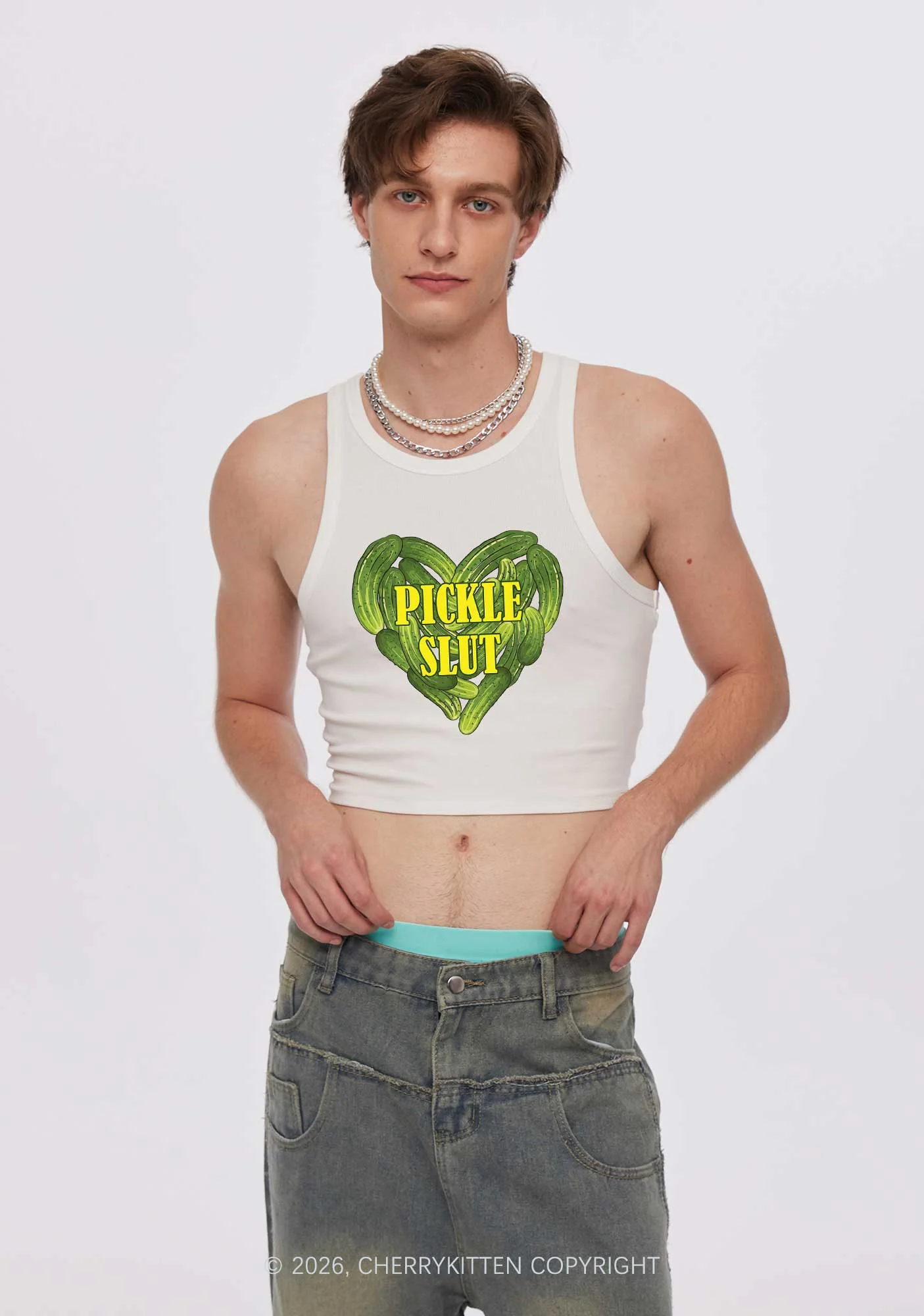 Pickle Slxt Valentine's Day Y2K Crop Tank Top Cherrykitten - Image 2