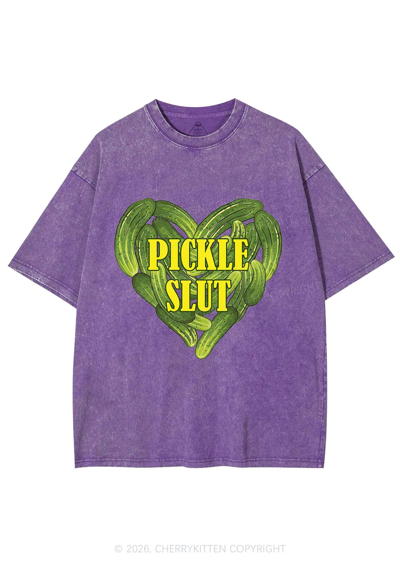Pickle Slxt Valentine's Day Y2K Shirts Washed Tee Cherrykitten - Image 5