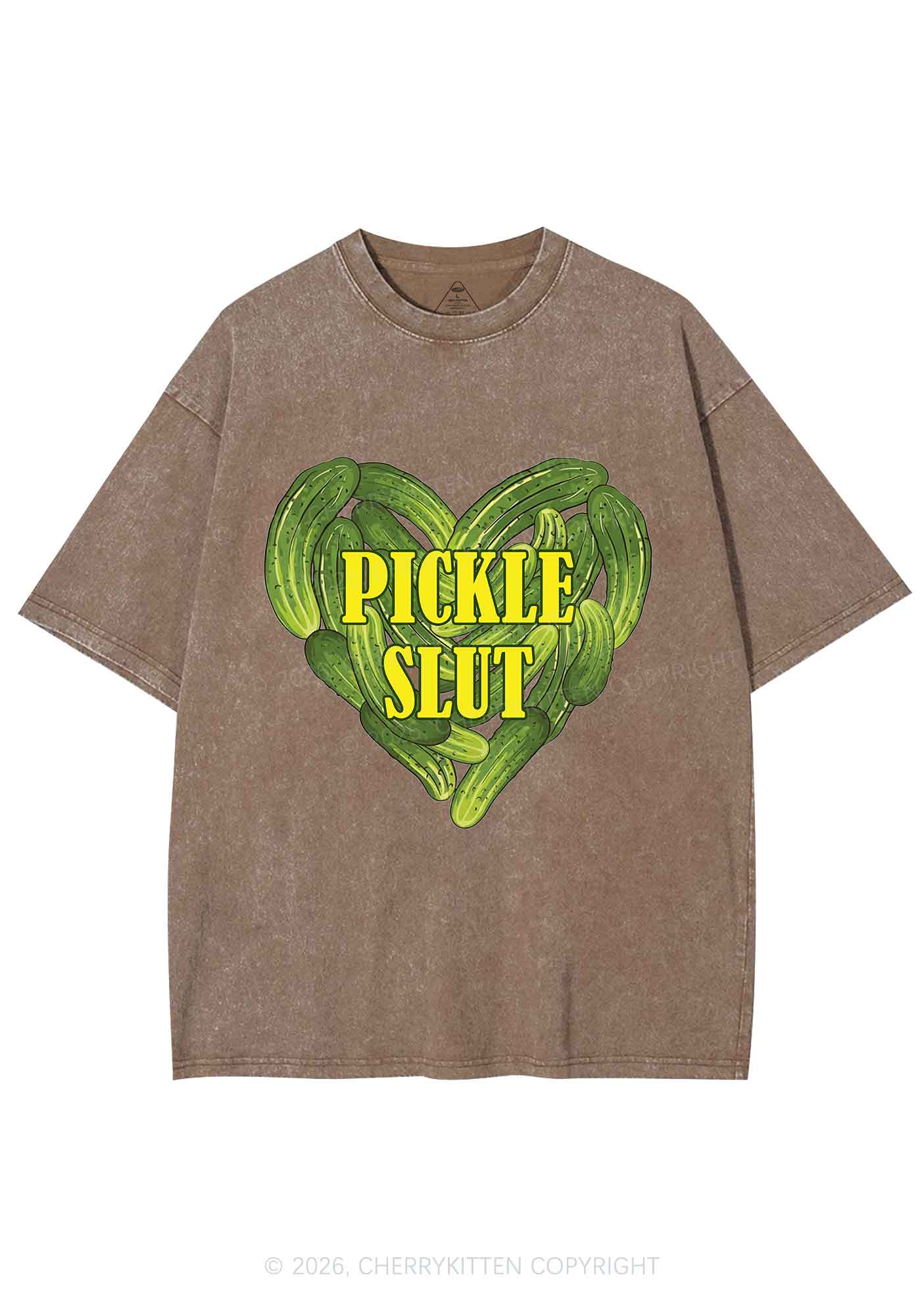 Pickle Slxt Valentine's Day Y2K Shirts Washed Tee Cherrykitten - Image 7