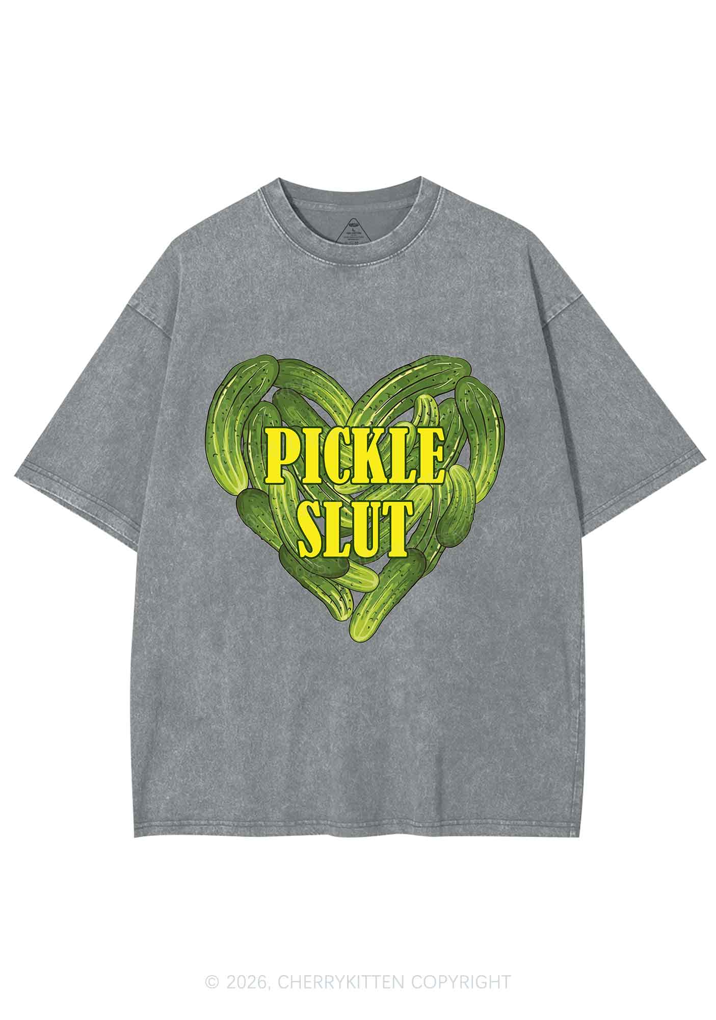 Pickle Slxt Valentine's Day Y2K Shirts Washed Tee Cherrykitten - Image 8