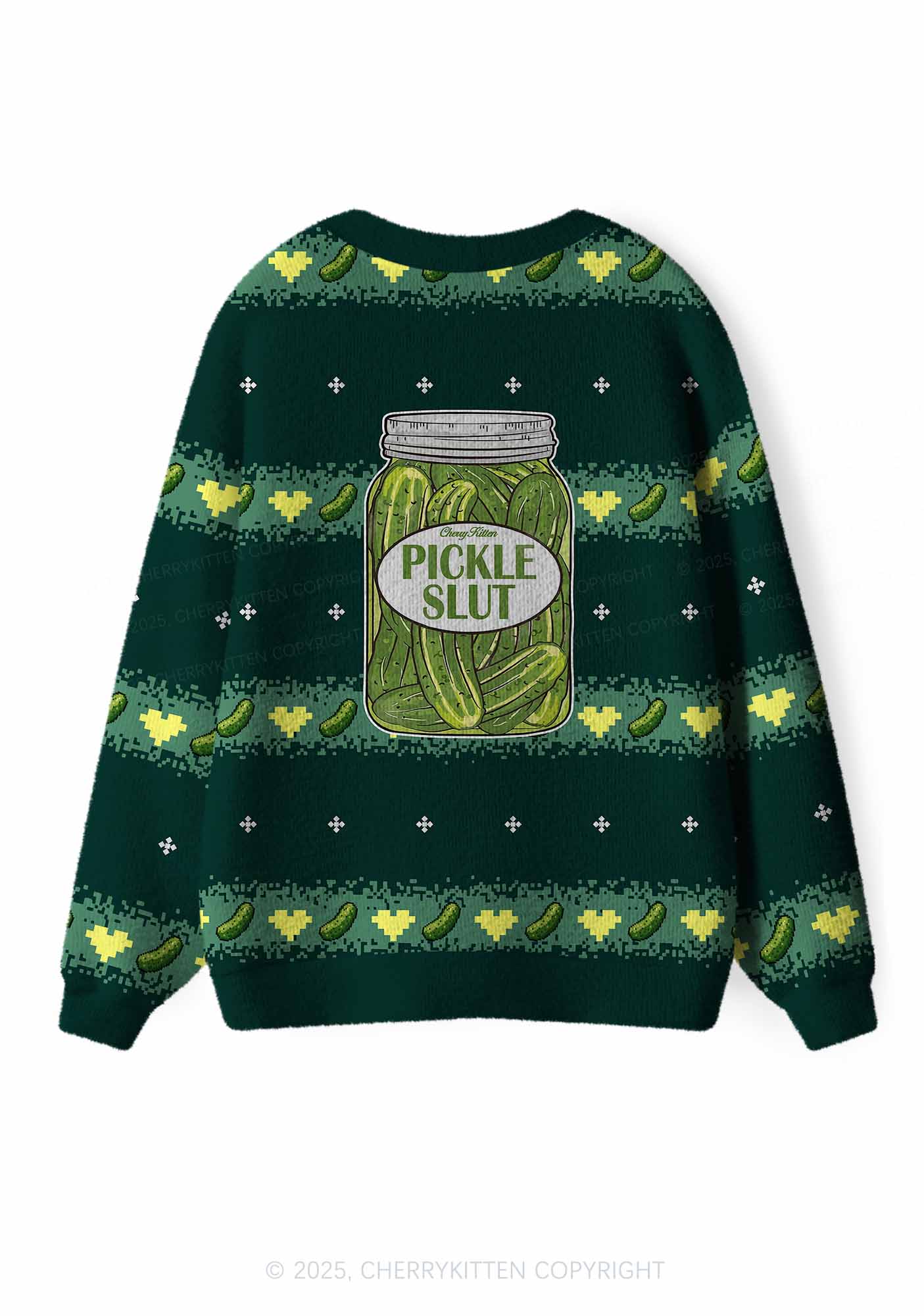 Pickle Slxt Y2K Christmas Cardigan Knit Sweatshirt Cherrykitten - Image 2