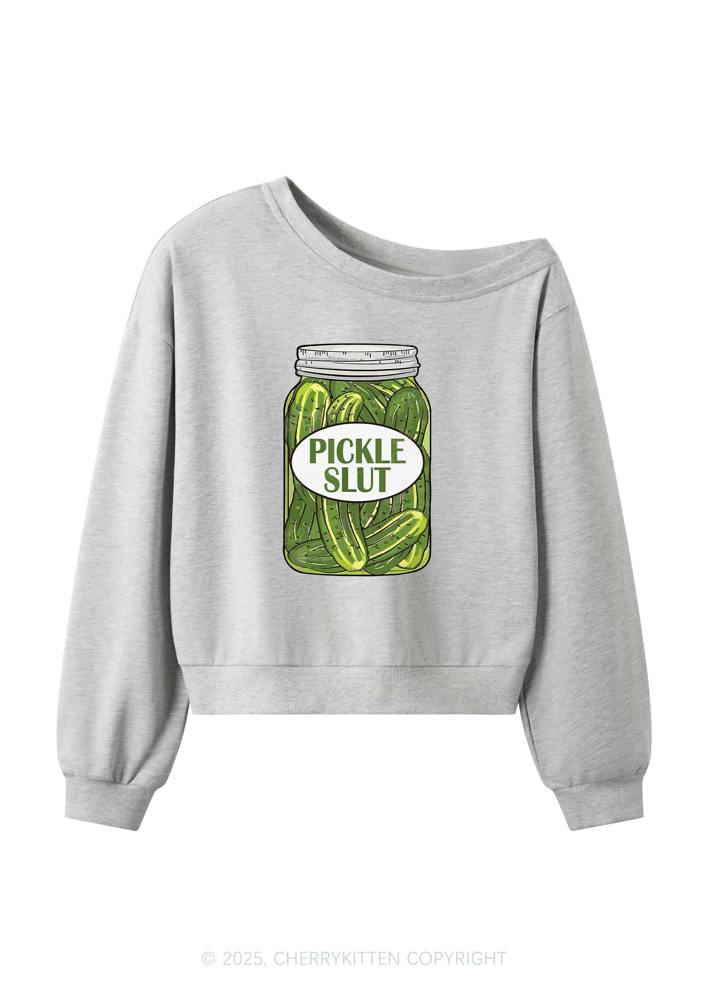Pickle Slxt Y2K Off Shoulder Sweatshirts Cherrykitten - Image 3