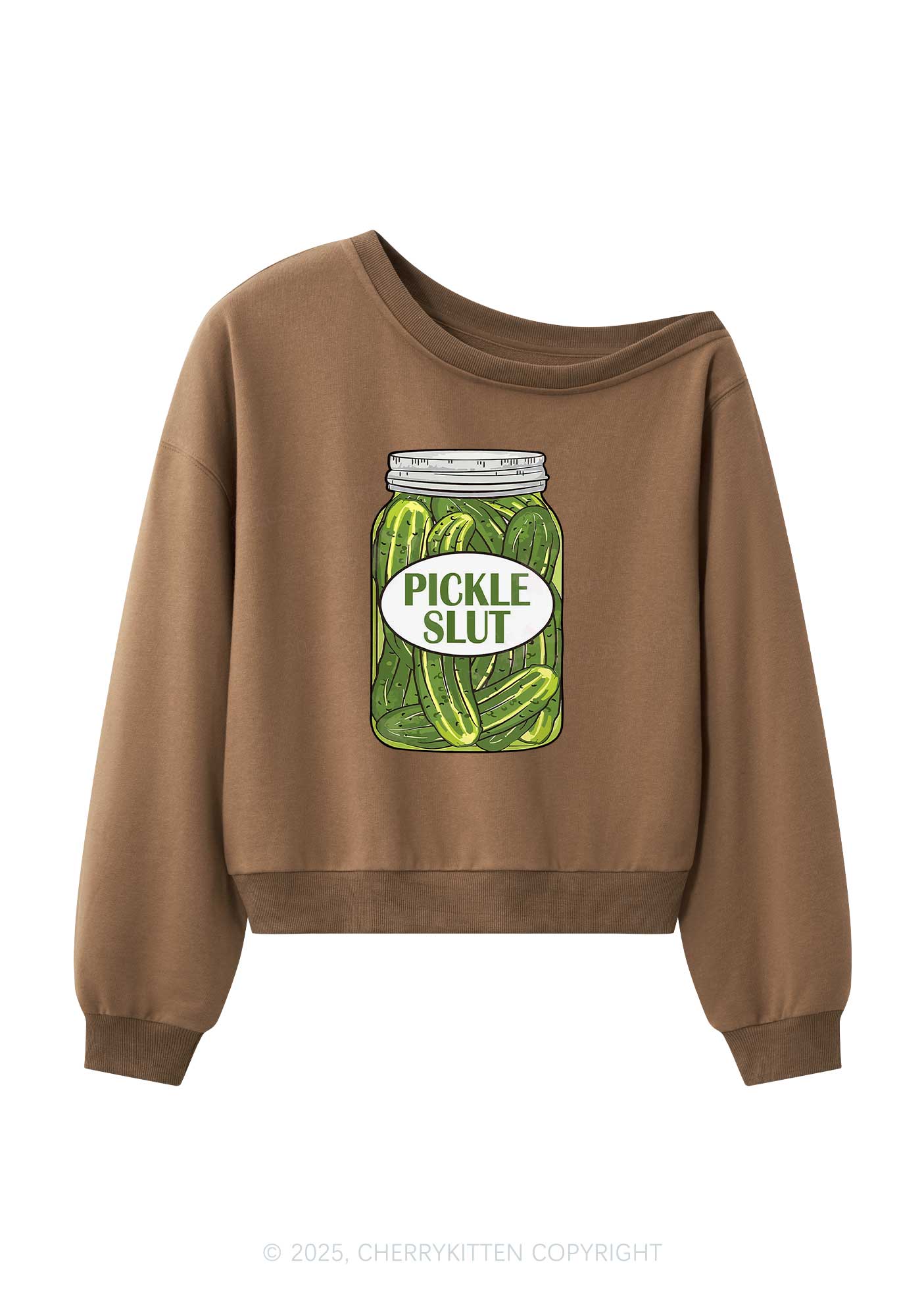 Pickle Slxt Y2K Off Shoulder Sweatshirts Cherrykitten - Image 4