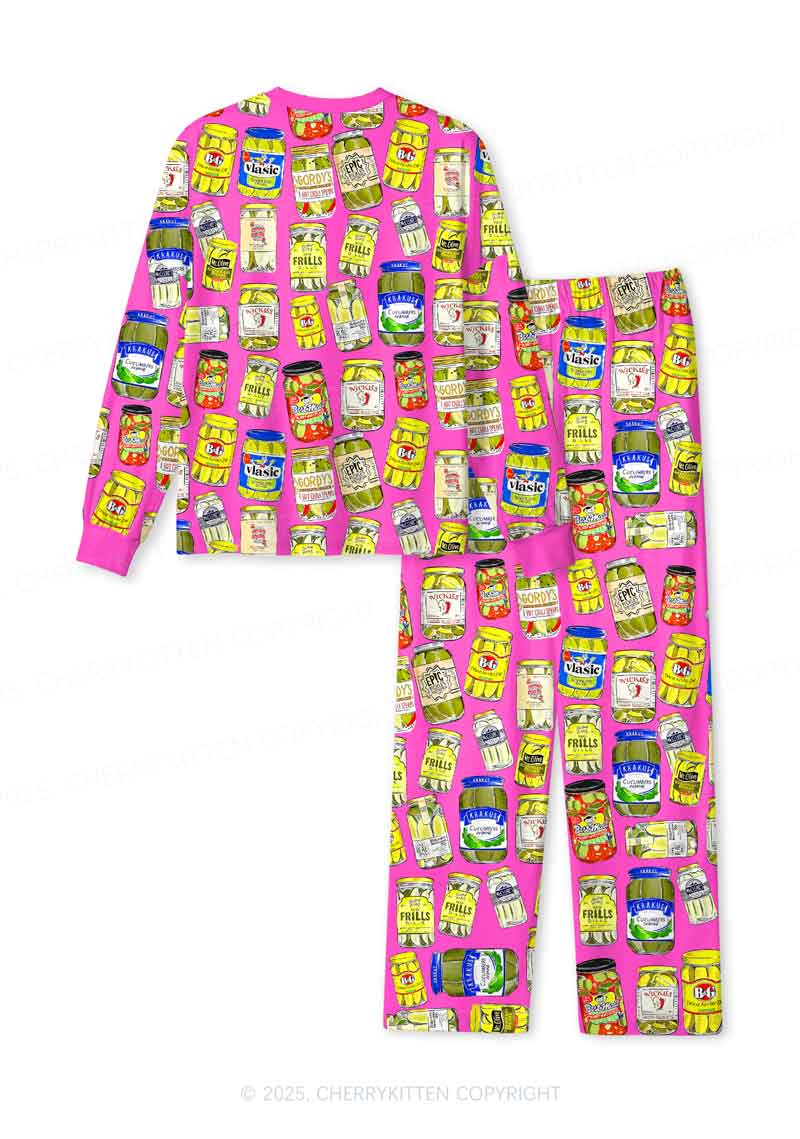 Pickle Y2K Print Long Sleeve Pajama Set Cherrykitten - Image 3